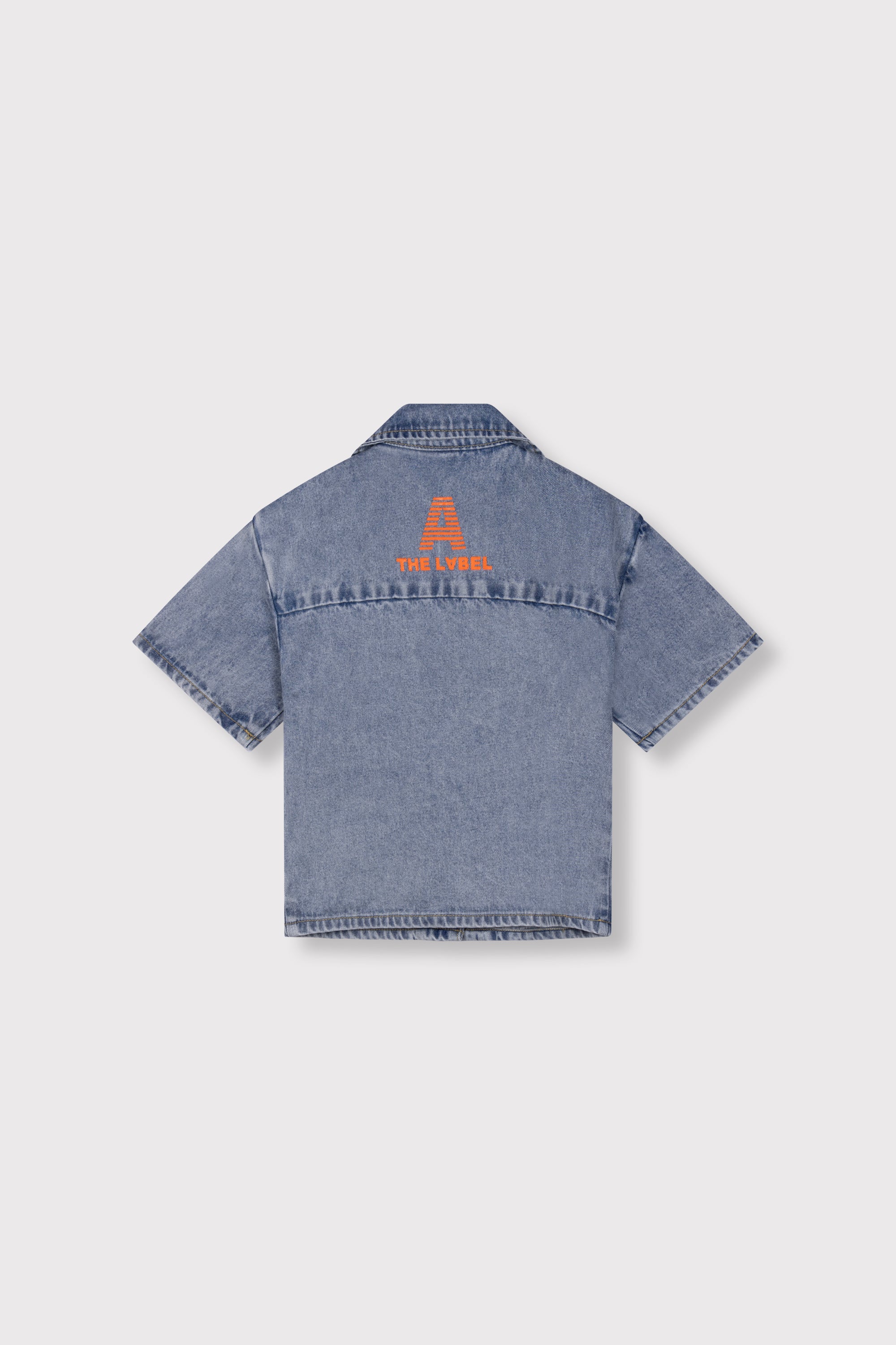 Alix Mini Woven Short Sleeve Denim Blouse