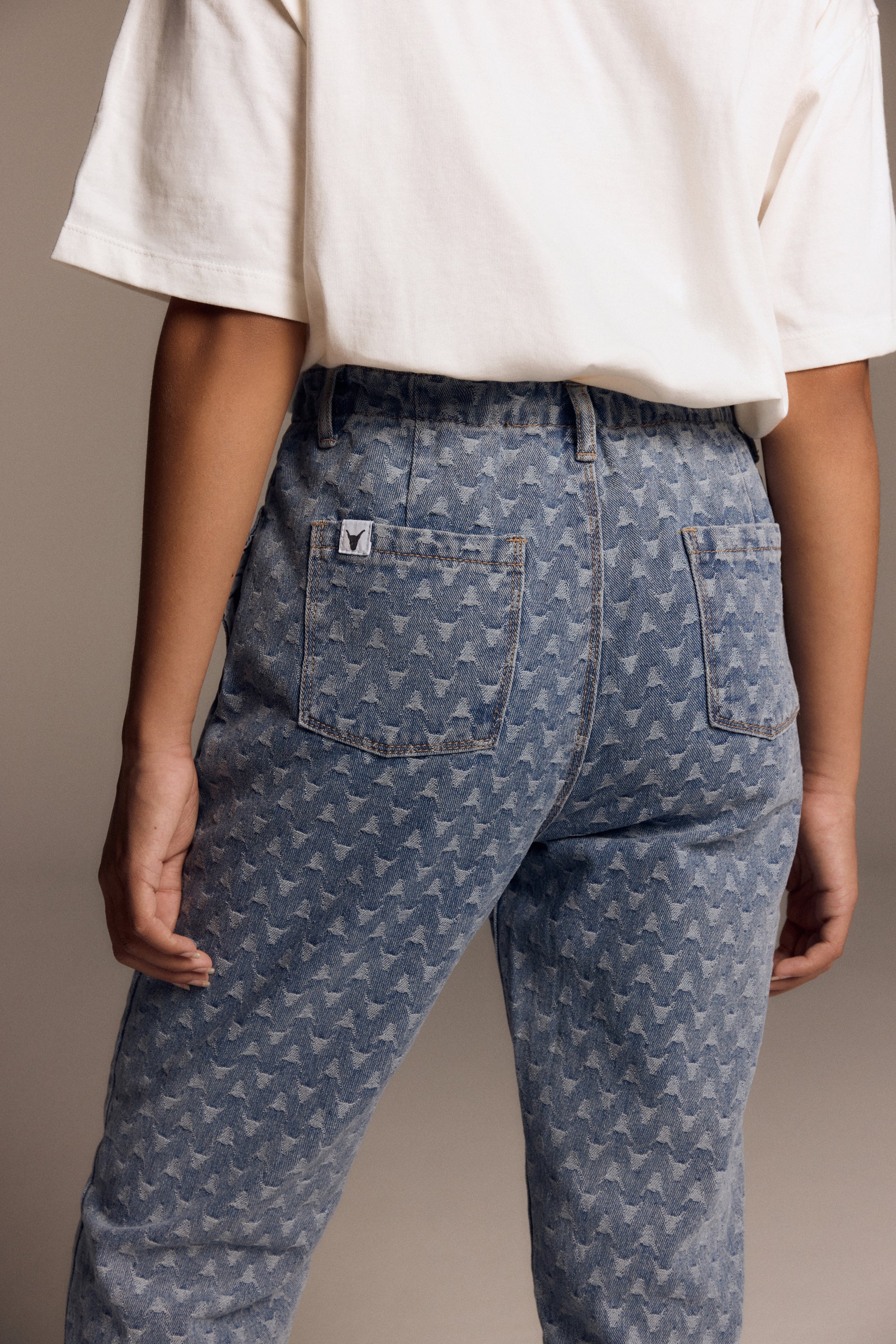 Alix Mini Woven Tapered Bull Denim Pants