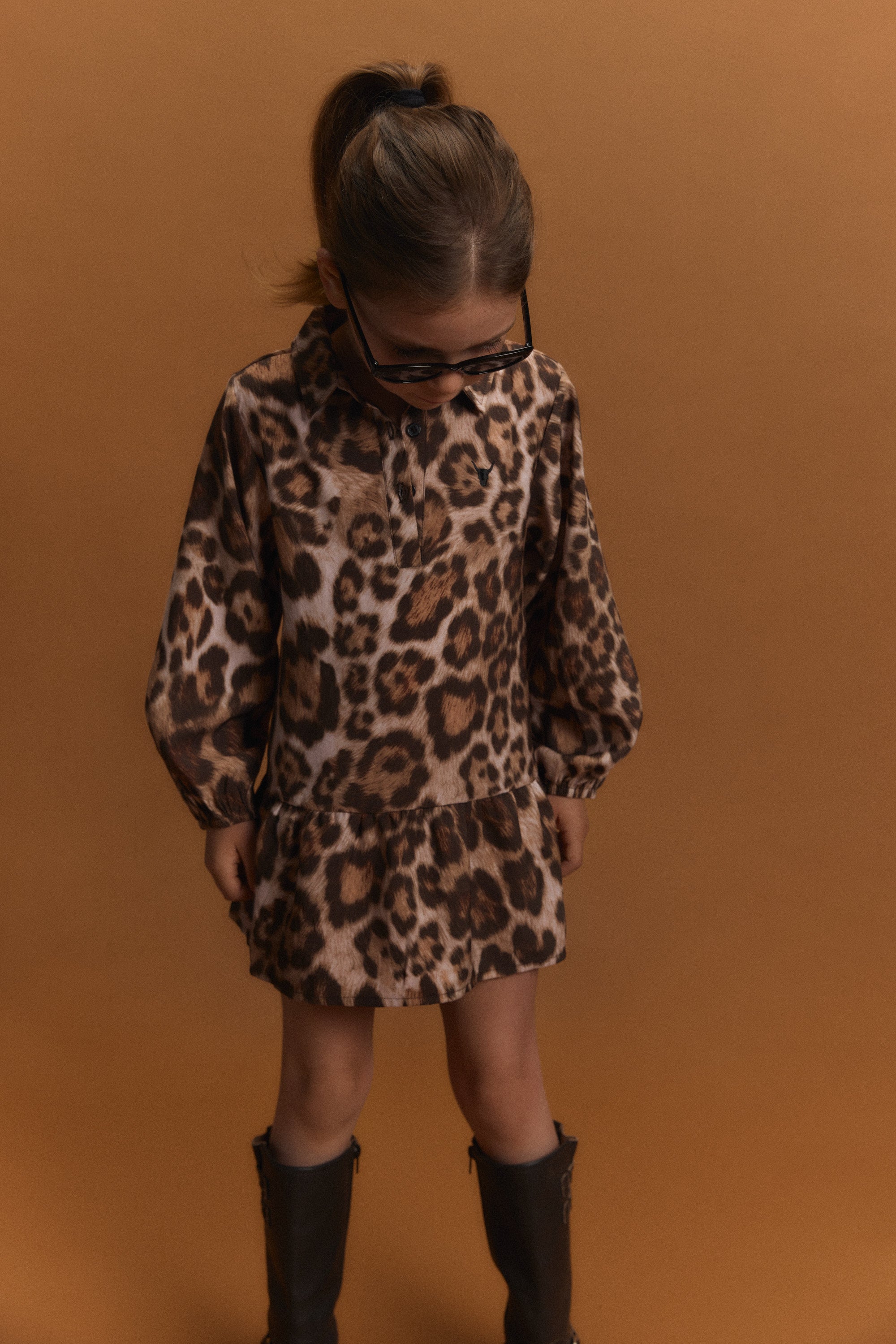Alix Mini Kids Woven Jaguar Dress