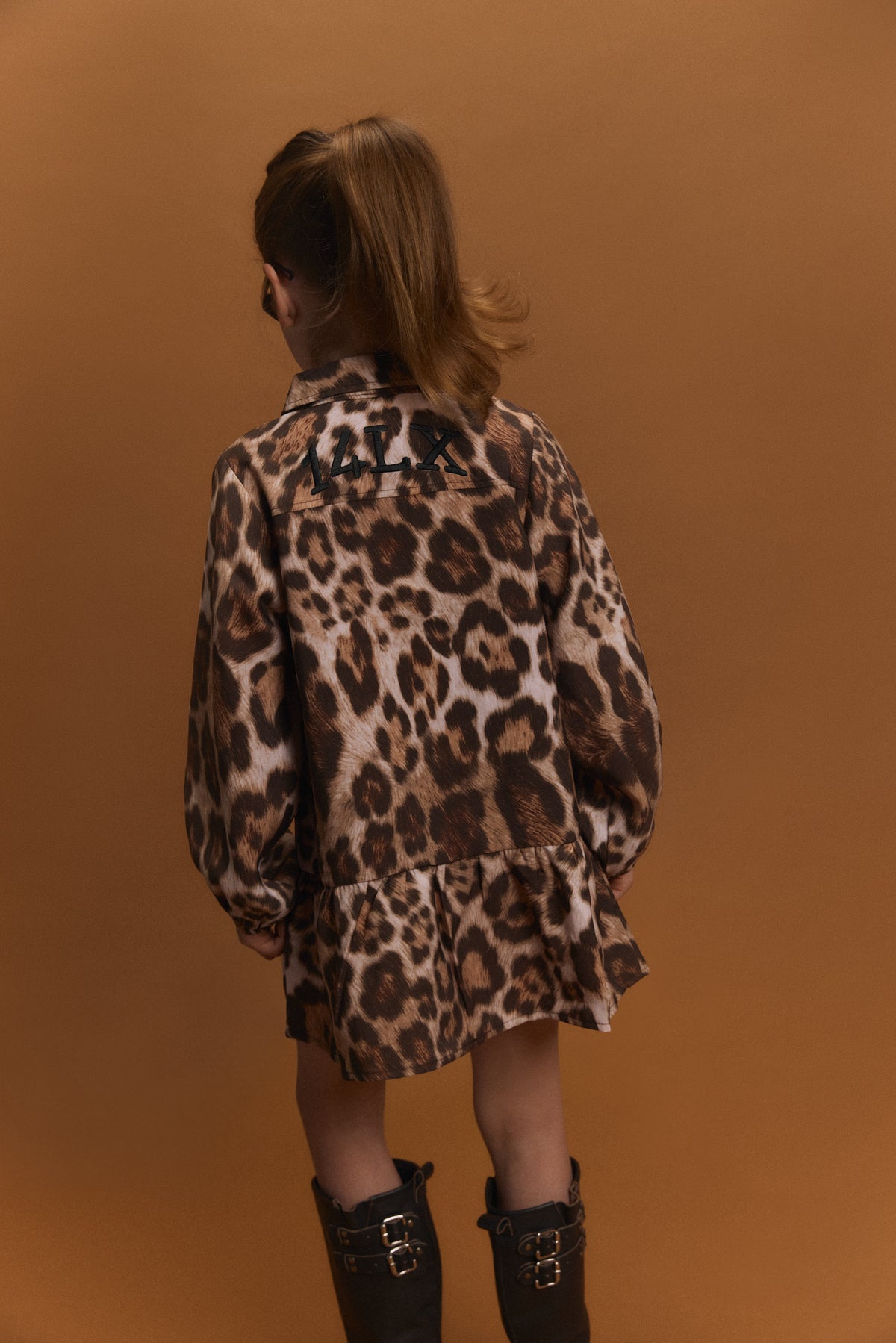 Alix Mini Kids Woven Jaguar Dress