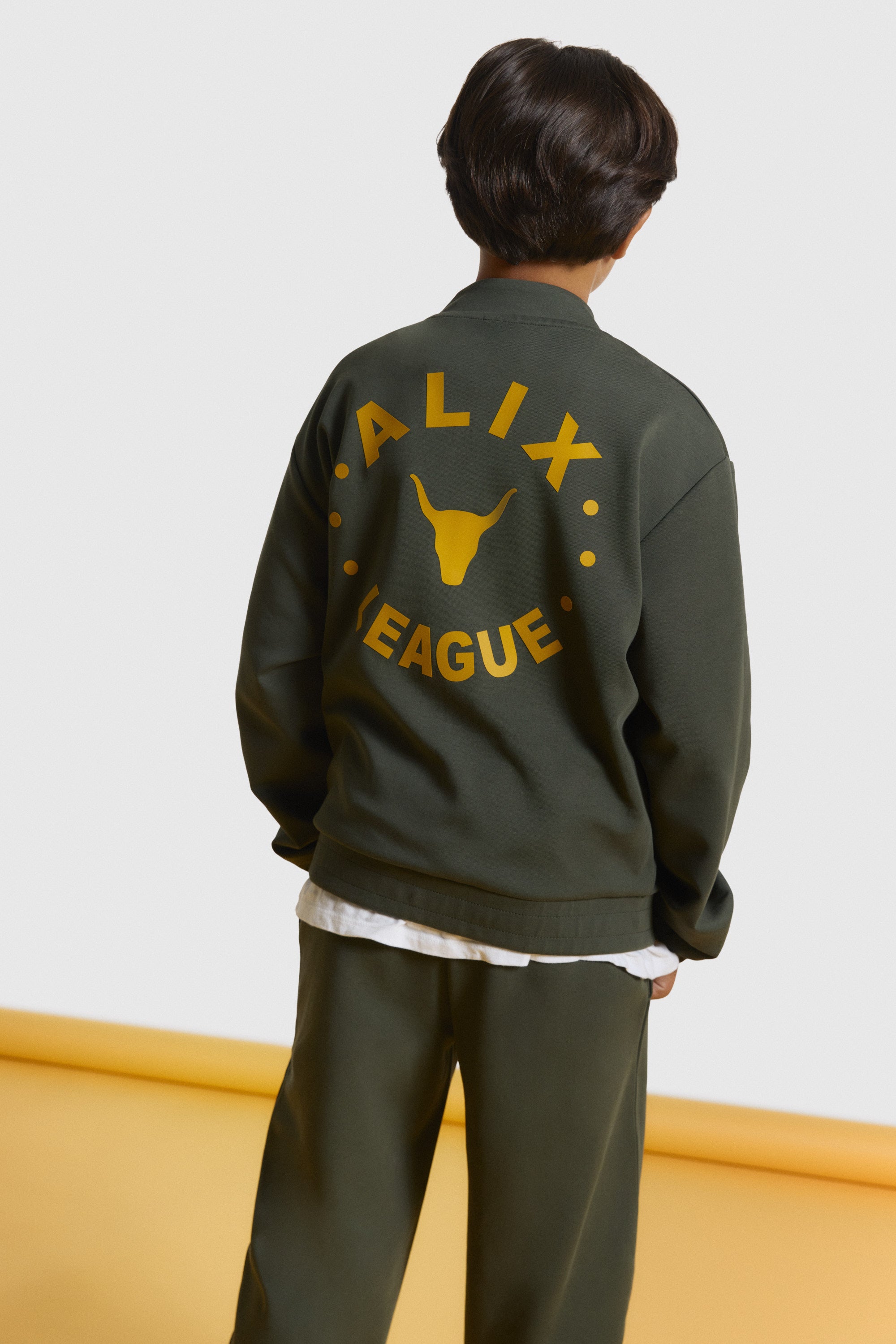Alix Mini Kids Knitted Zip Cardigan Army