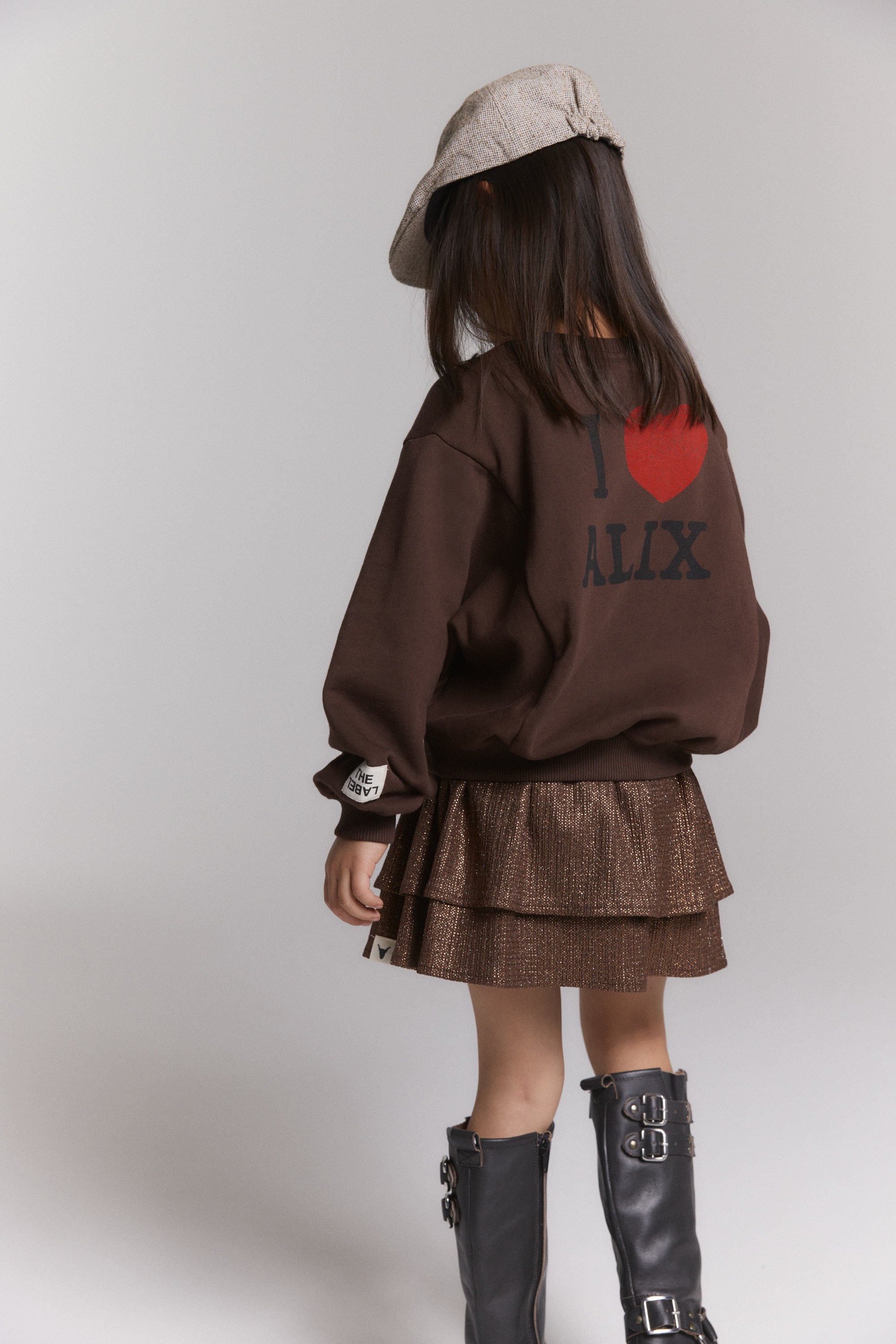 Alix Mini Knitted Batwing Sweater Warm Brown