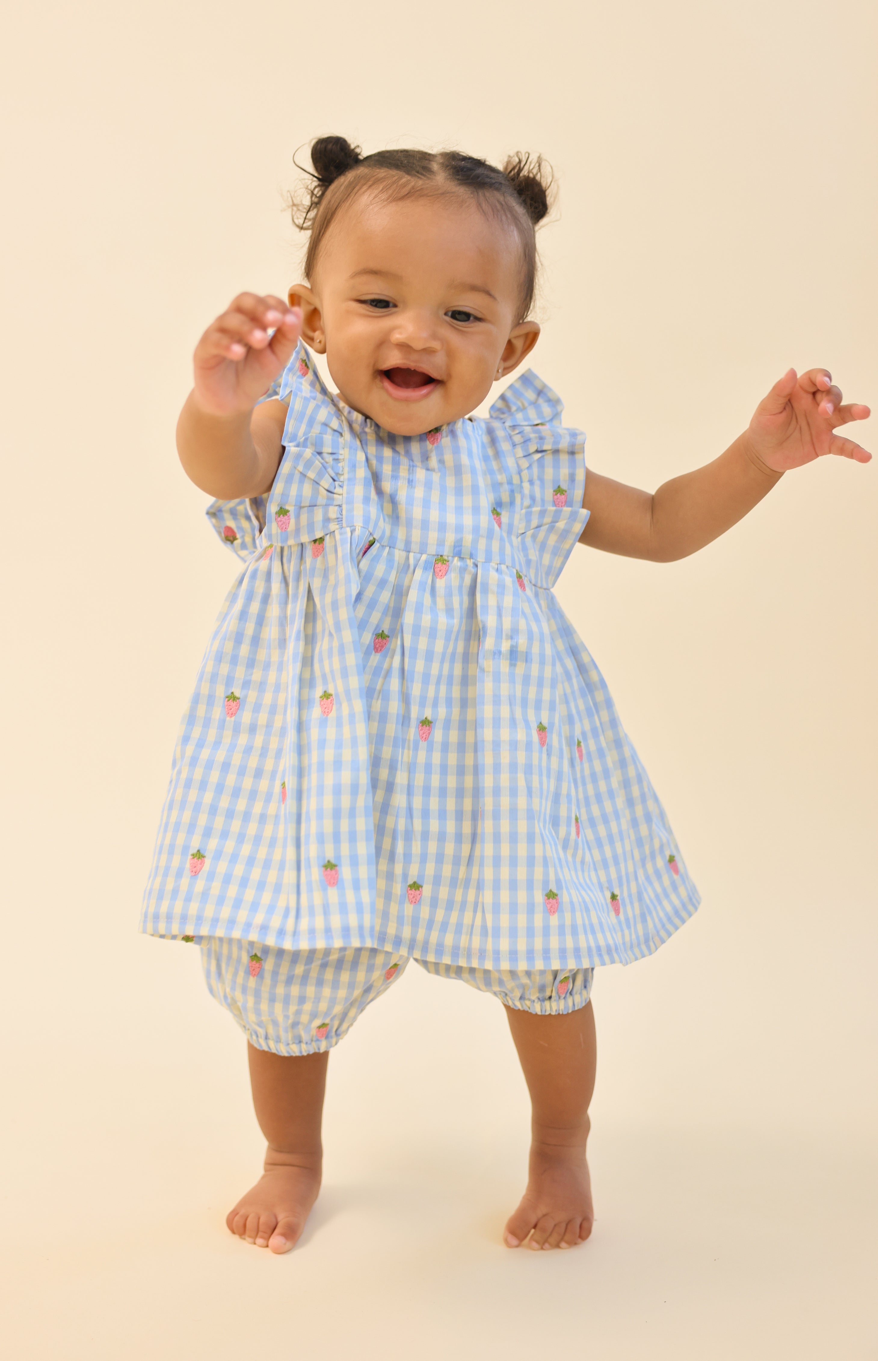 Flöss Mille Baby Set Sky Berry Gingham