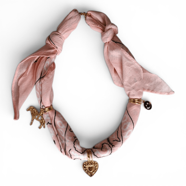 Feestbeest Bandana Ketting Met Bedel LichtRoze