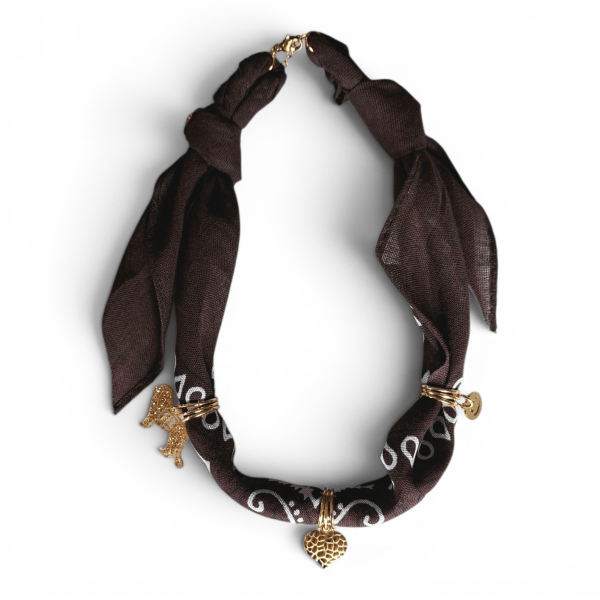Feestbeest Bandana Met Bedel Donkerbruin