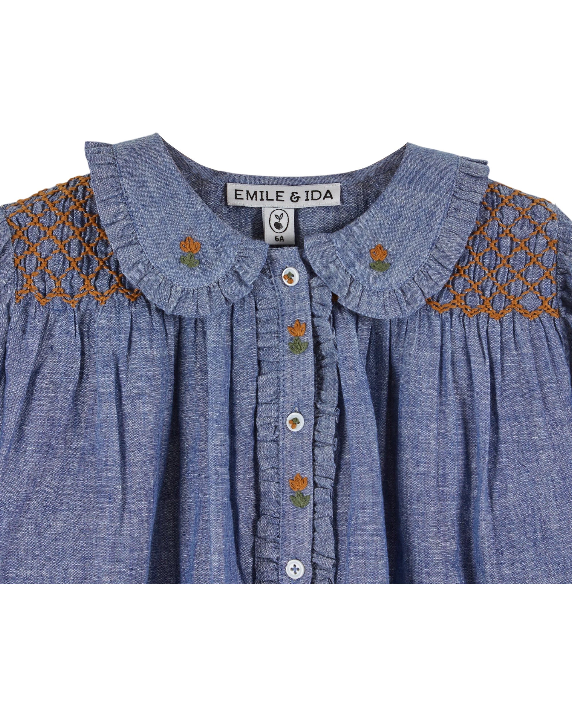 Emile & Ida Blouse Smockee Chambray