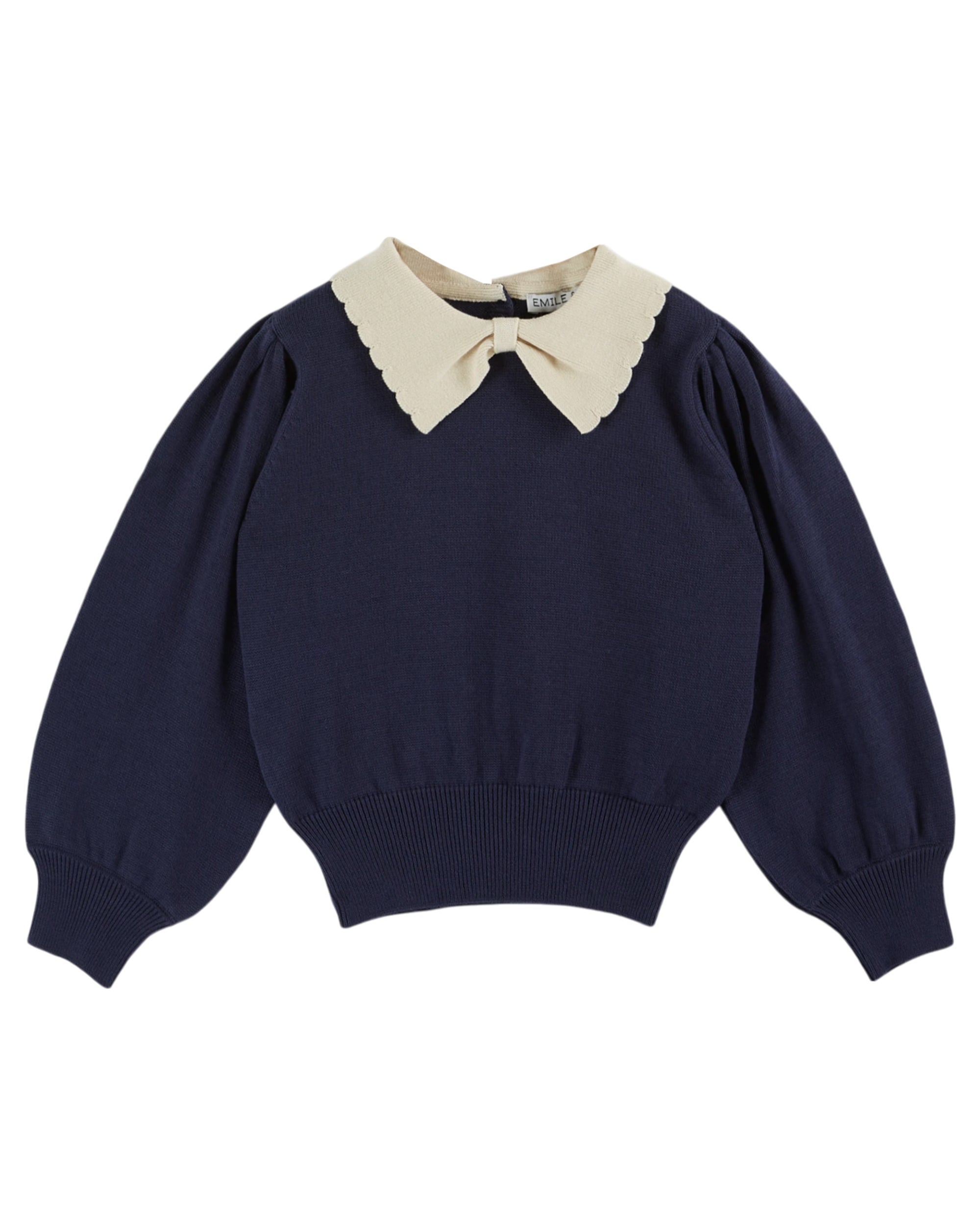 Emile & Ida Pullover Col Pierrot Marine