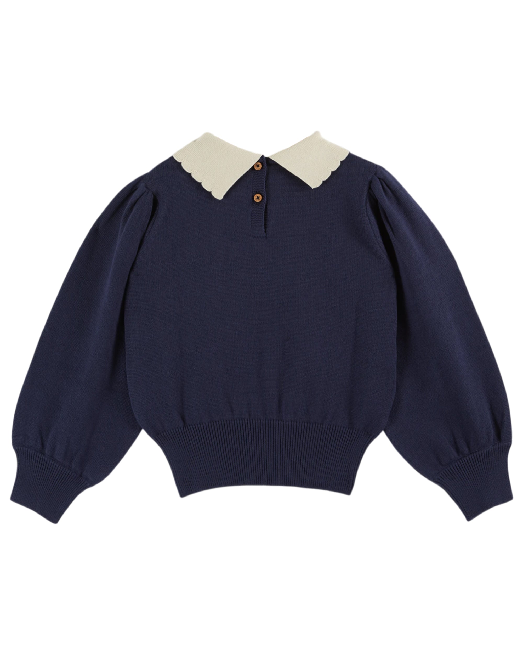 Emile & Ida Pullover Col Pierrot Marine