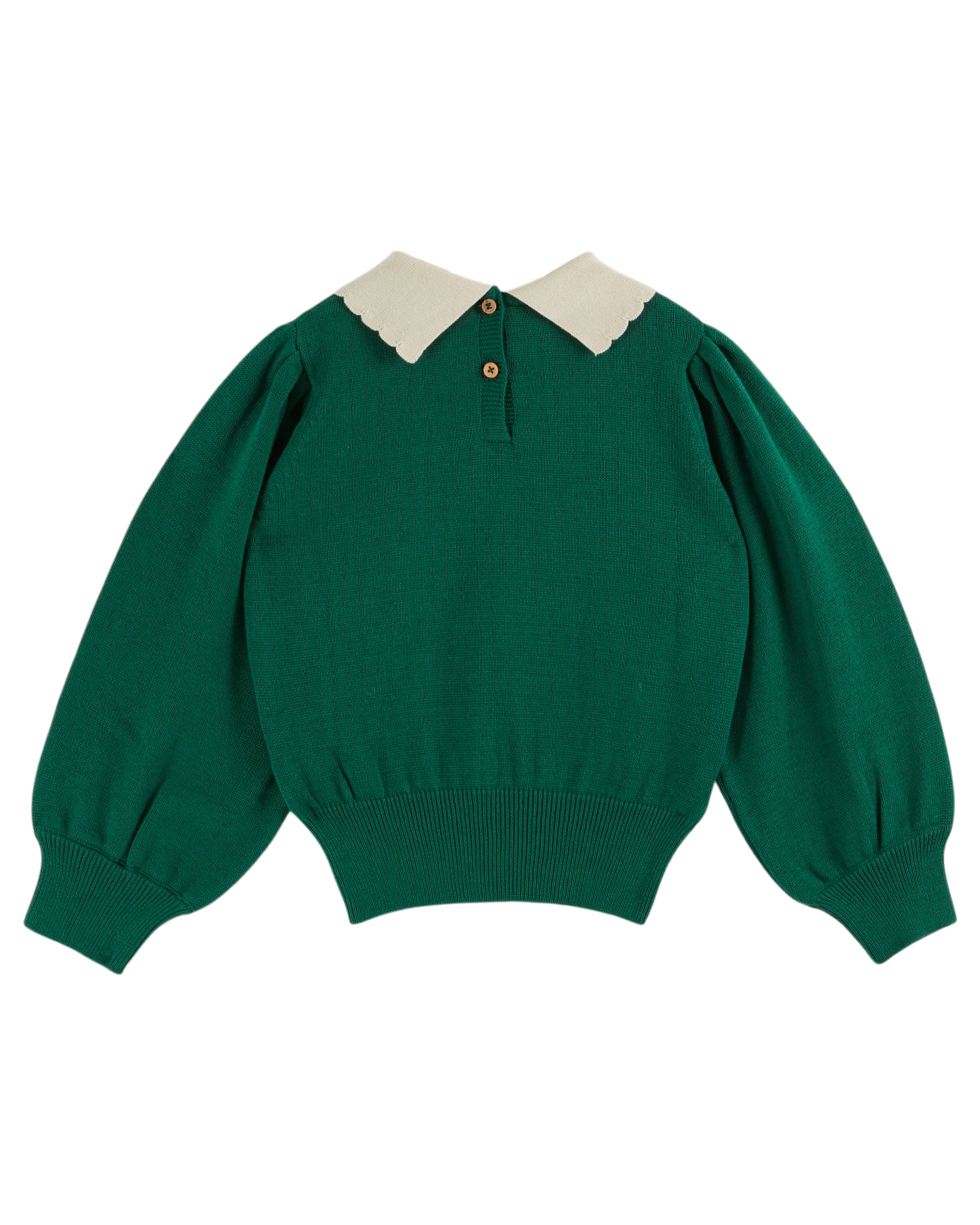 Emile & Ida Pullover Col Pierrot Vert groen