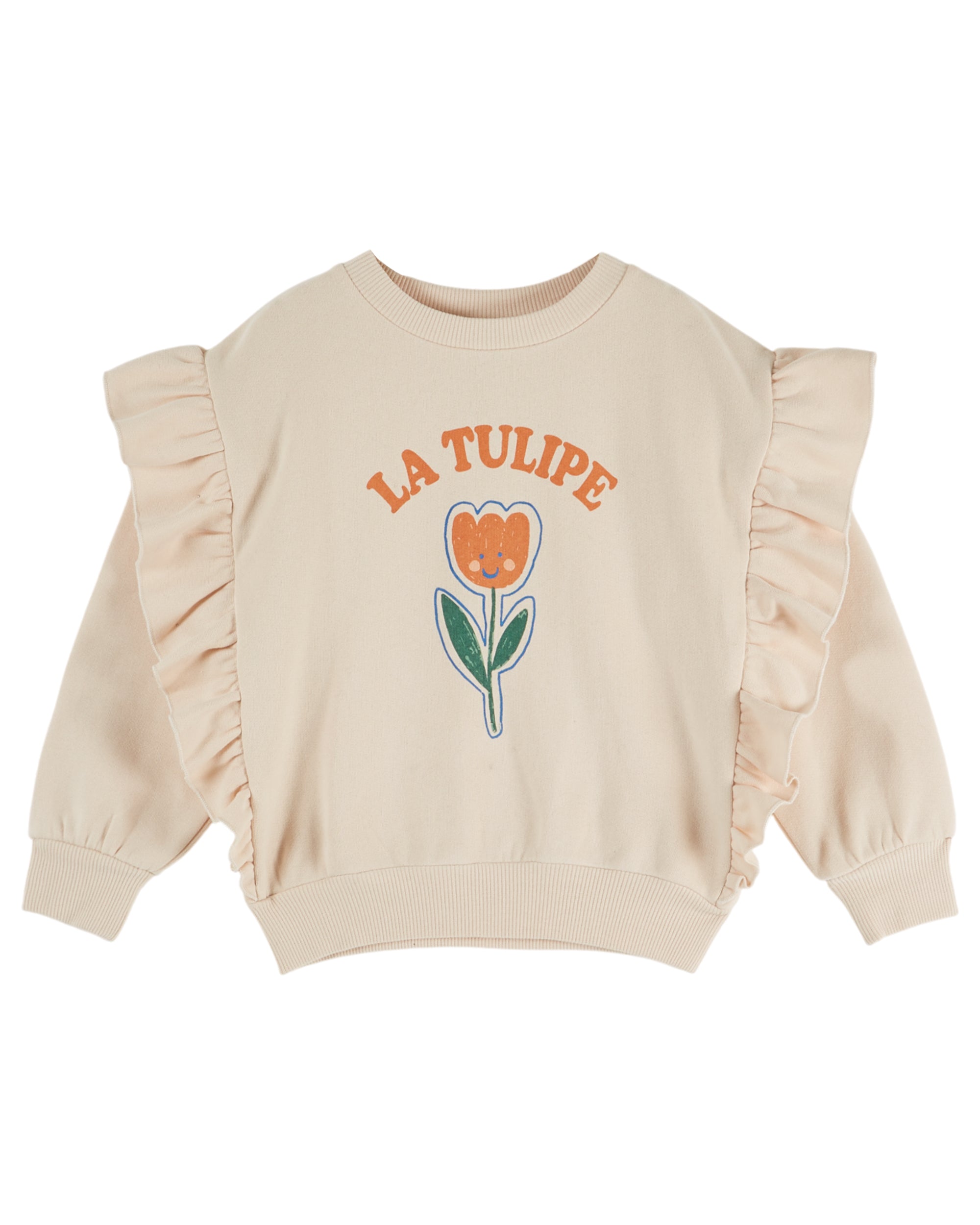 Emile & Ida Sweat Volant Tulipe Farine