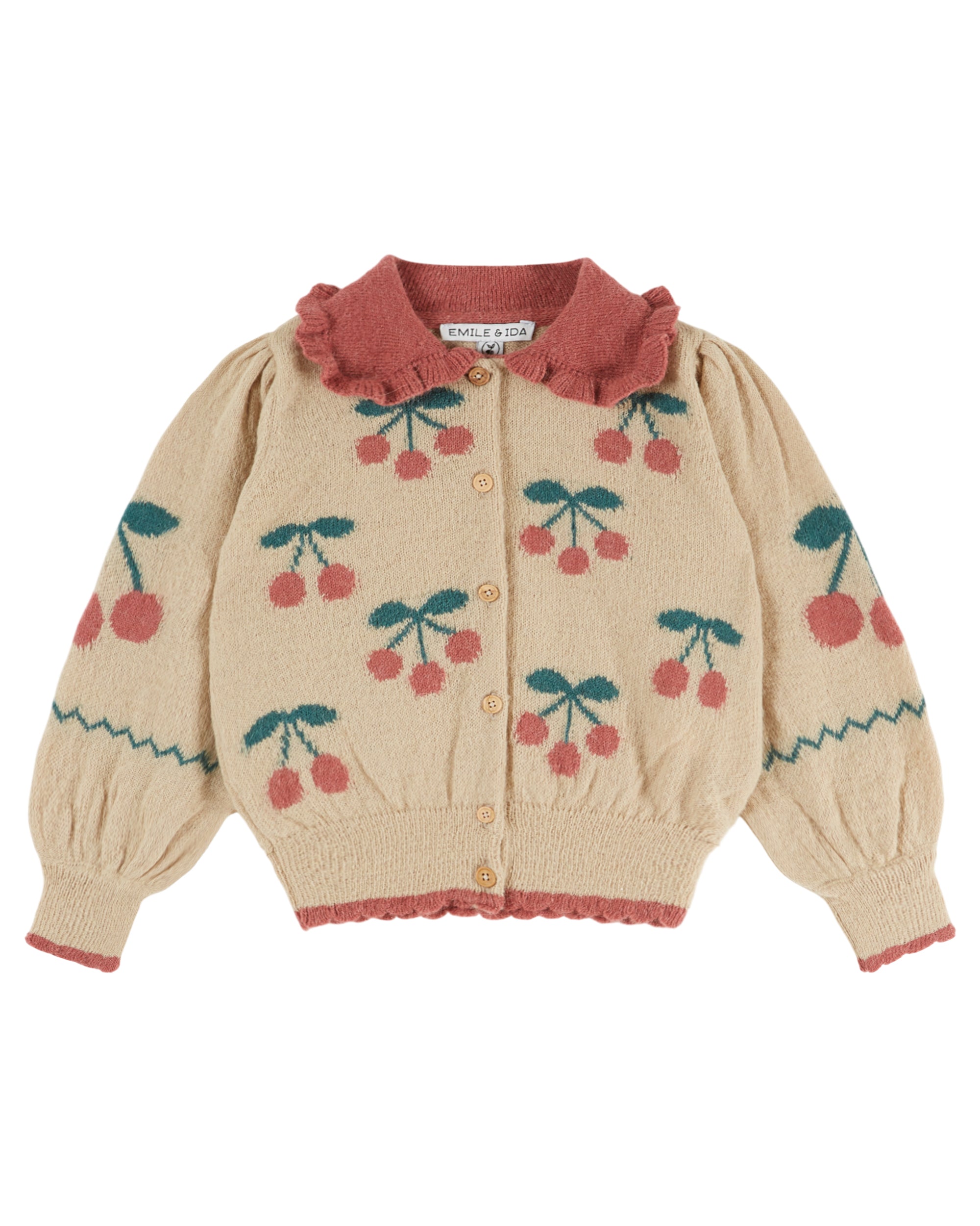 Emile & Ida Cardigan Intarsia Cerises