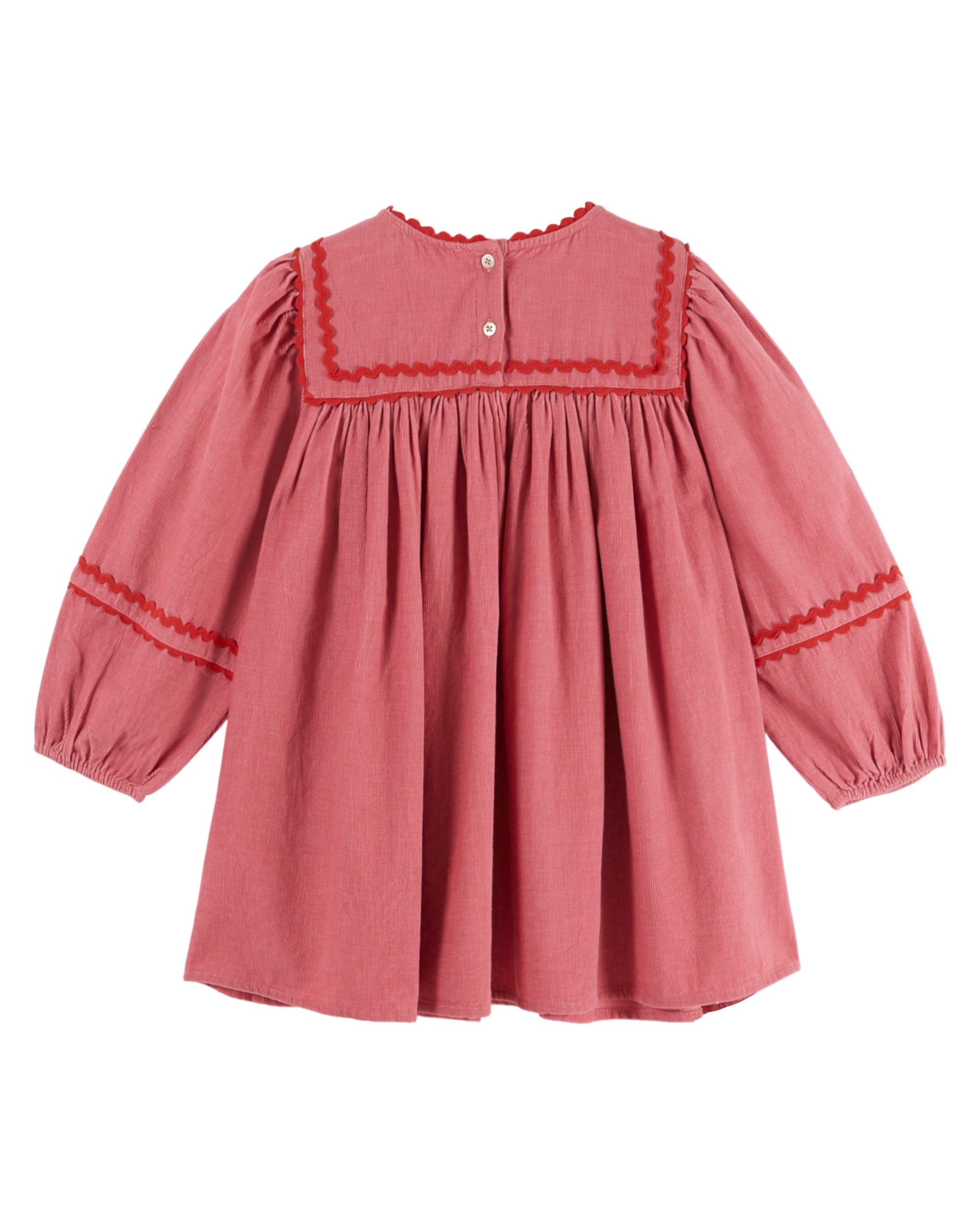 Emile & Ida Robe Velours Unie Jurk Framboise