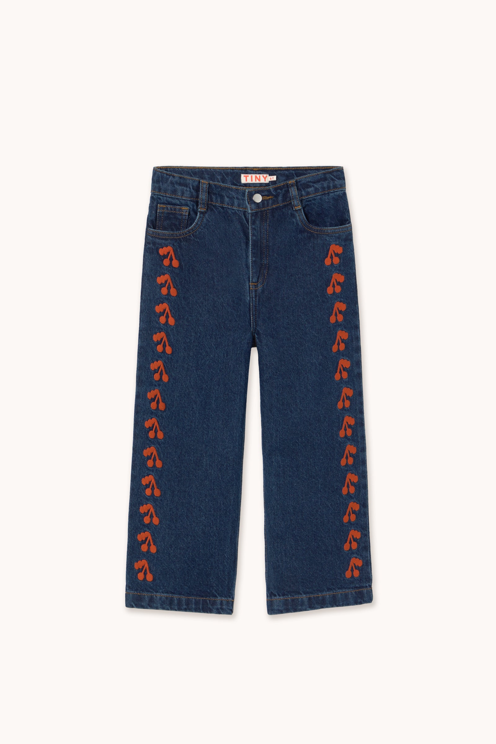 Tiny Cottons Cherries Embroidered Jeans