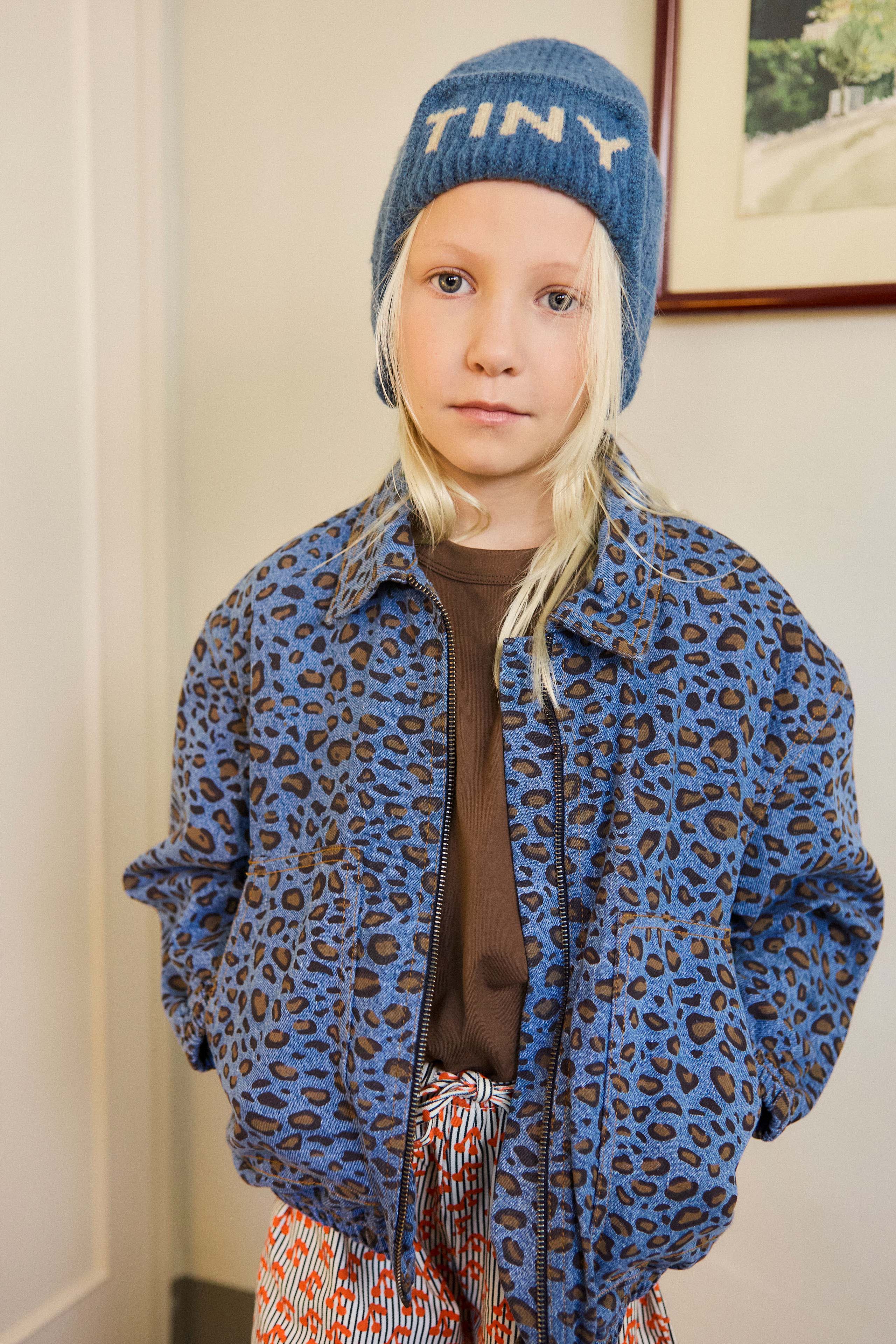 Tiny Cotons Animal Print Denim Jacket