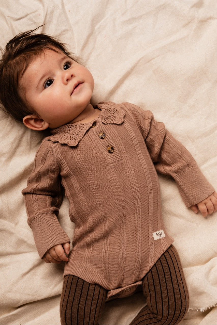Baje Studio Avusy Peach Almond Baby Romper