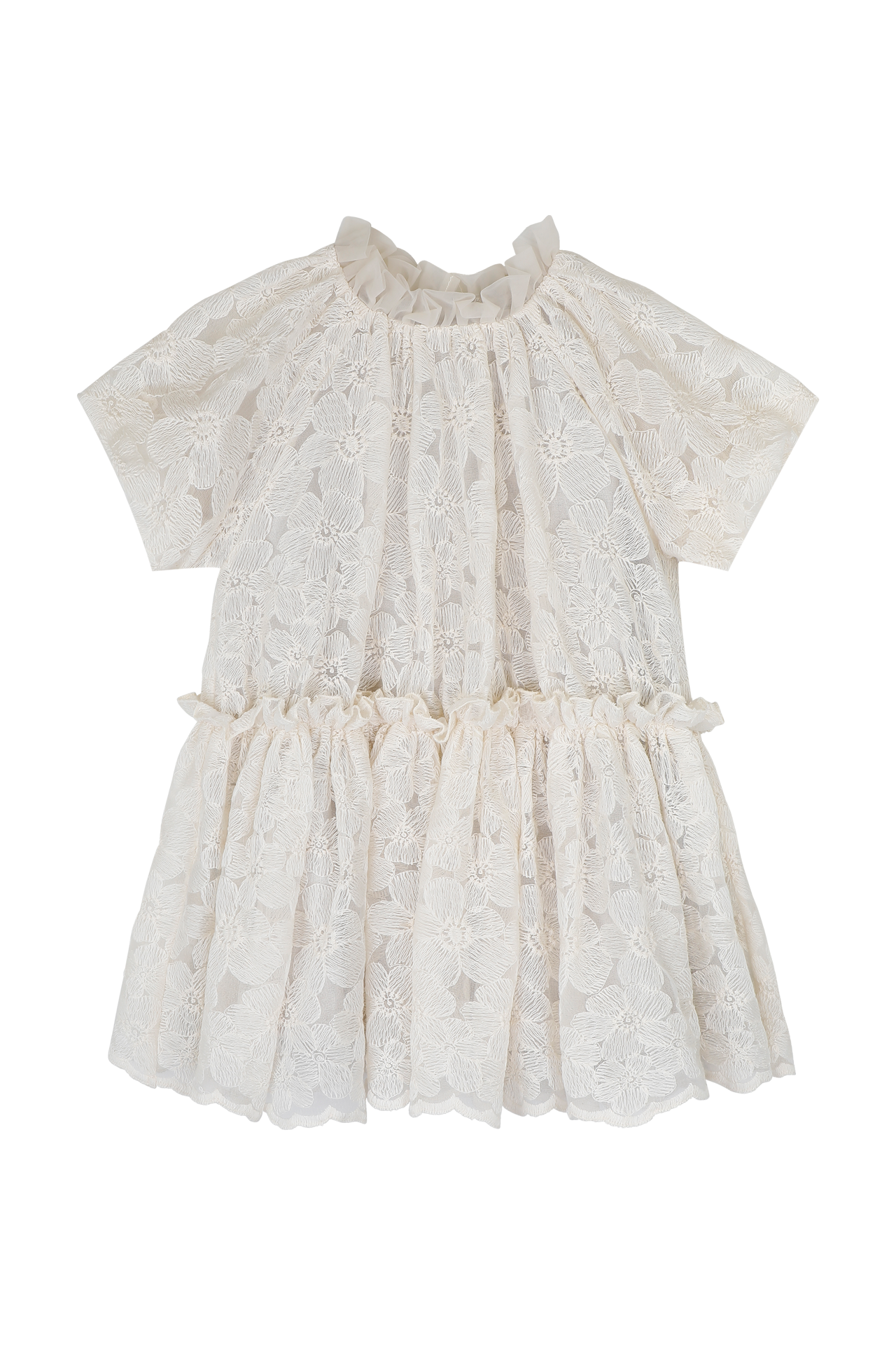 Baje Studio Melle Tulle Jurk Off-white