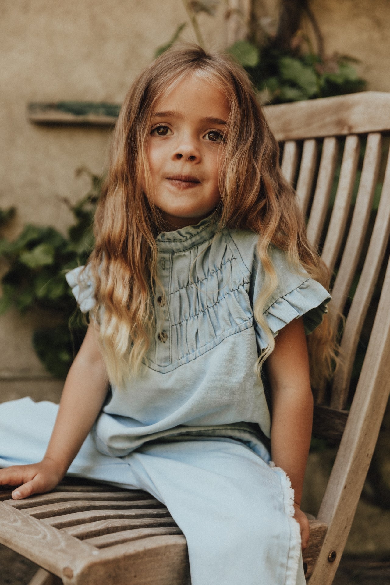 Baje Studio Robin Blouse  Blue Denim Light