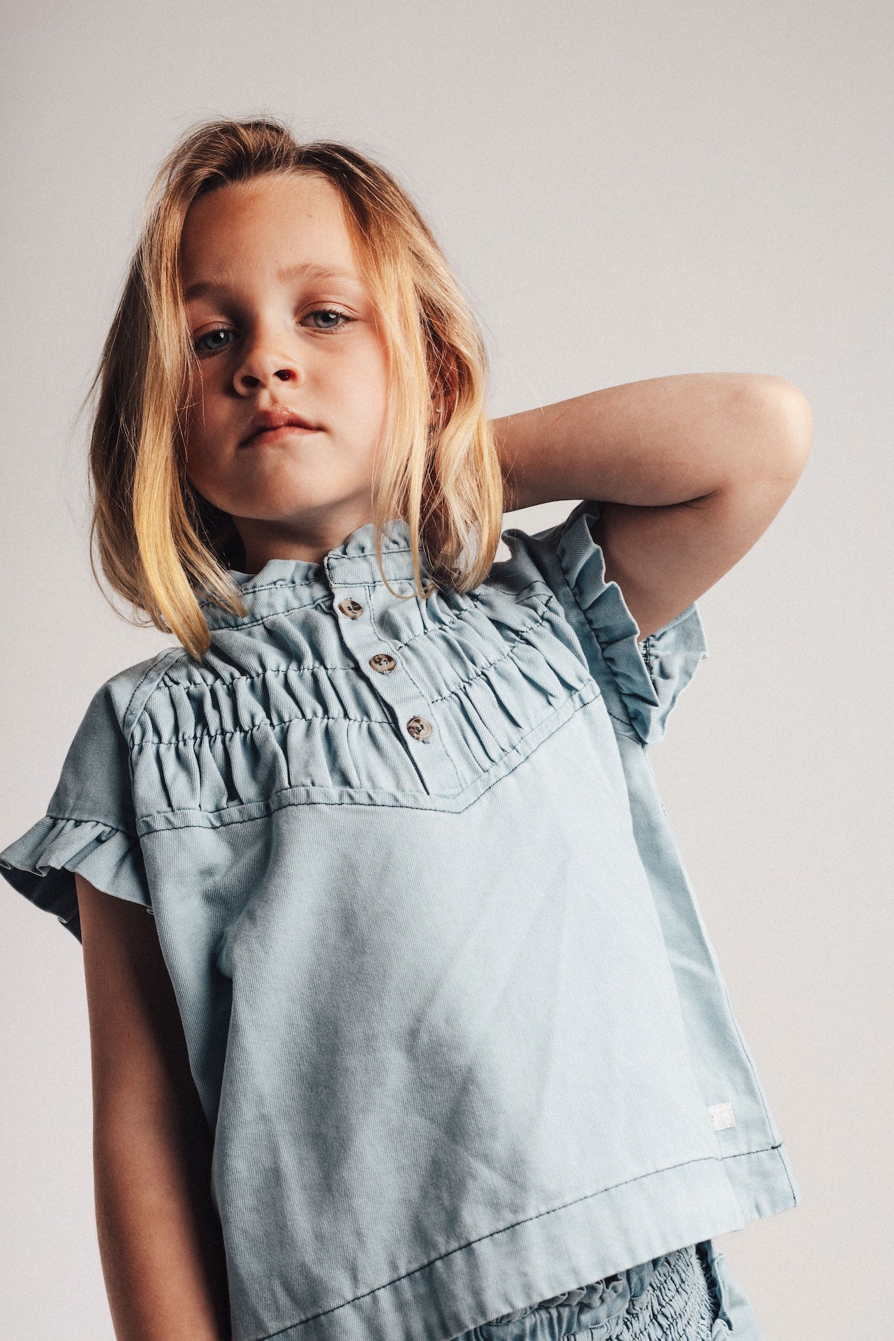 Baje Studio Robin Blouse  Blue Denim Light