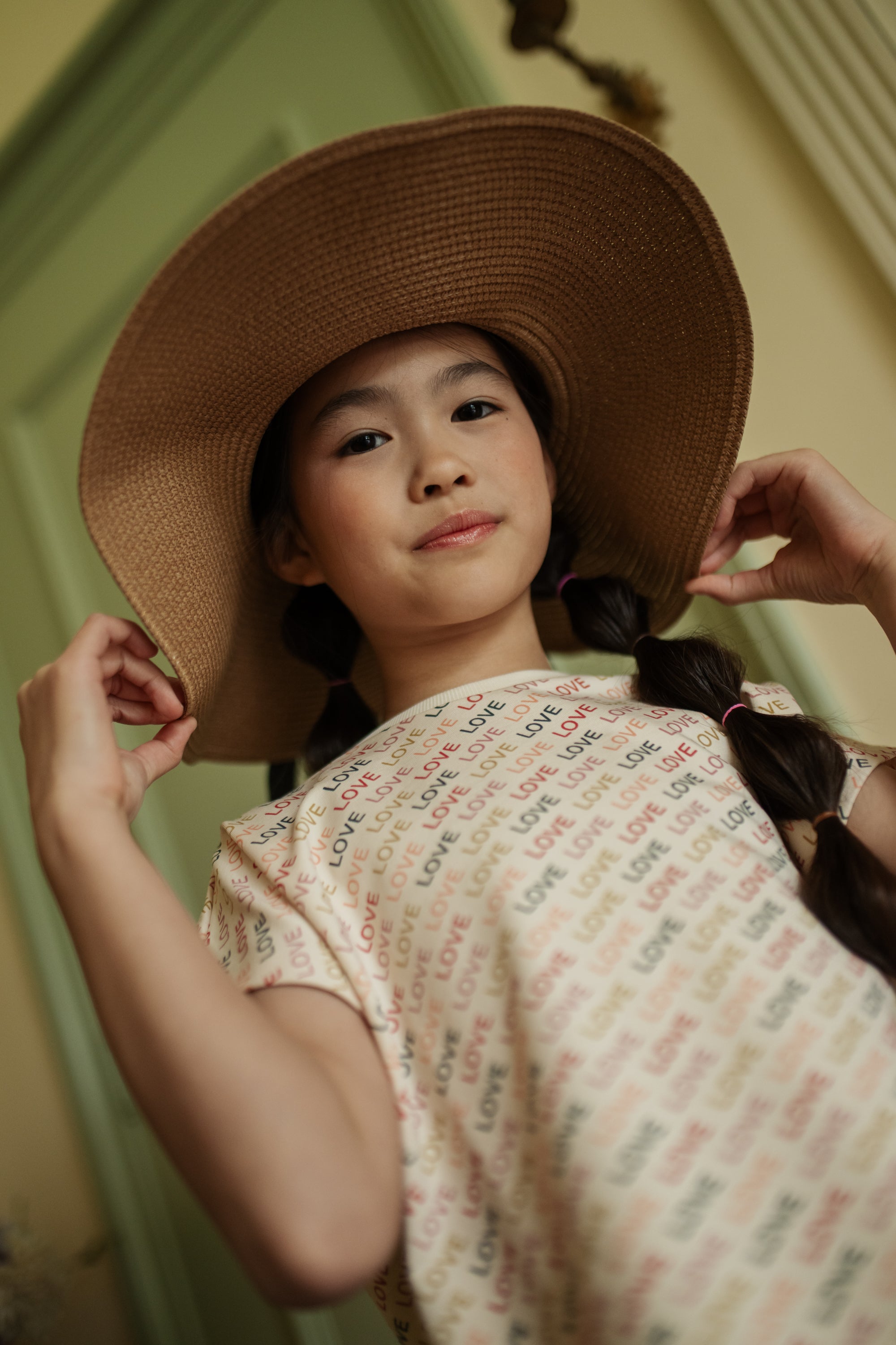 Petit Blush Simple T-shirt Love Text AOP