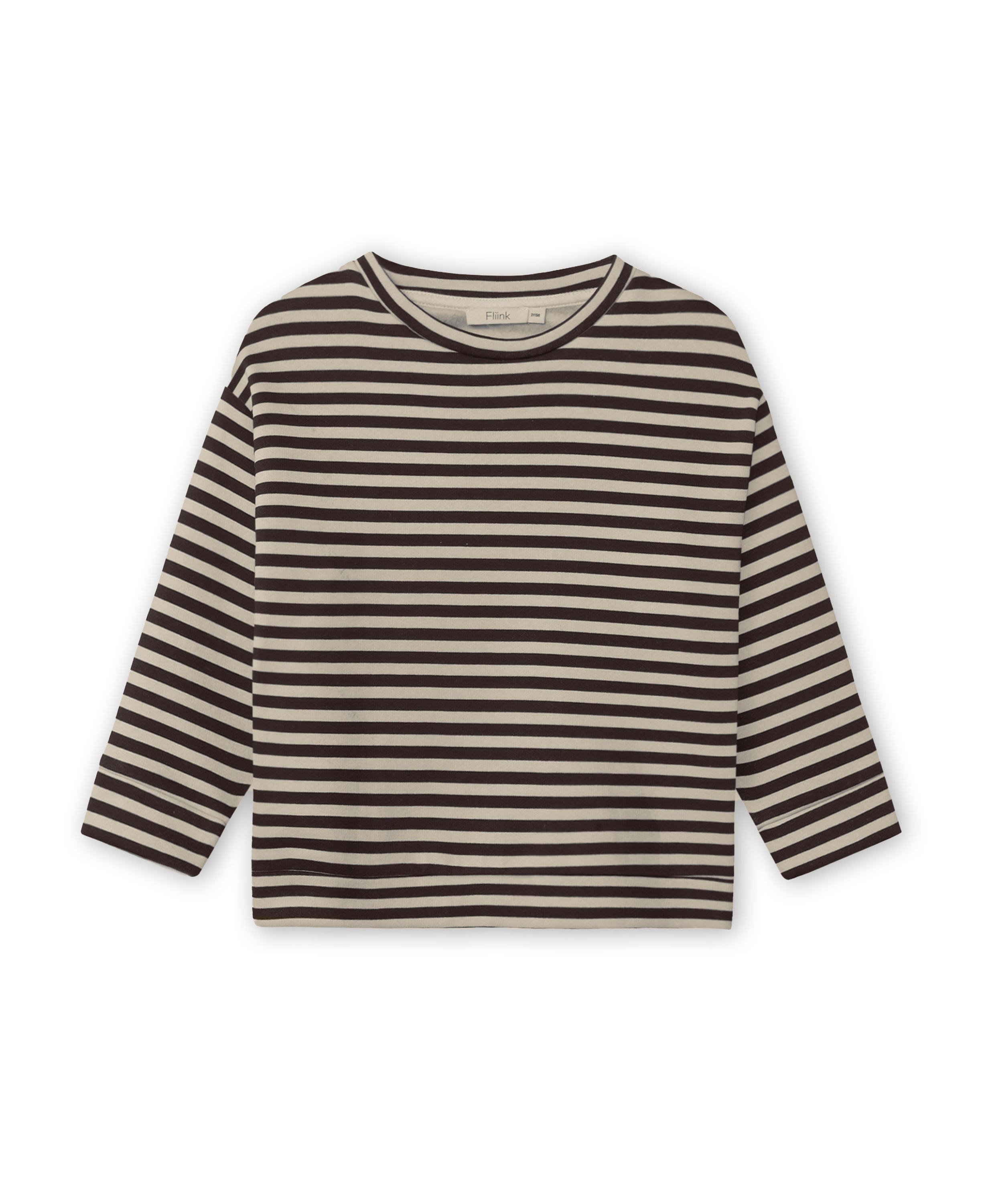 Fliink Alvin LS Stripe Sweatshirt Coffee Been/Sandshell