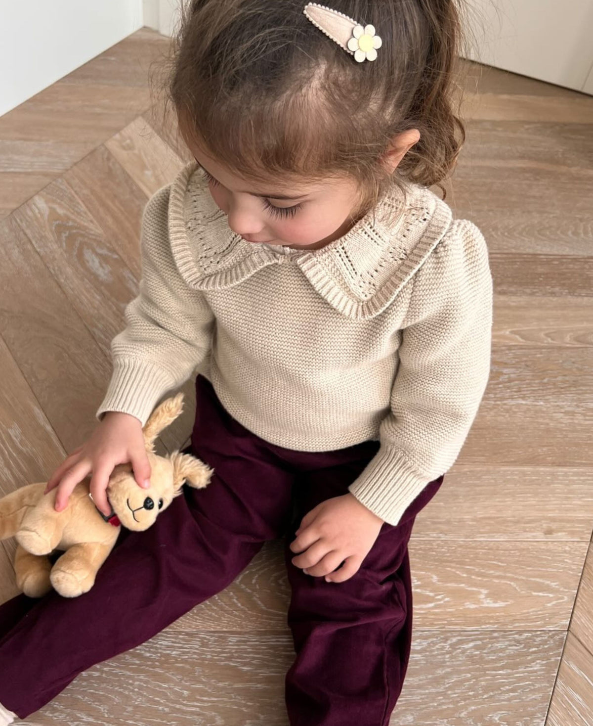 Fliink Julie LS Knit Blouse Sandshell