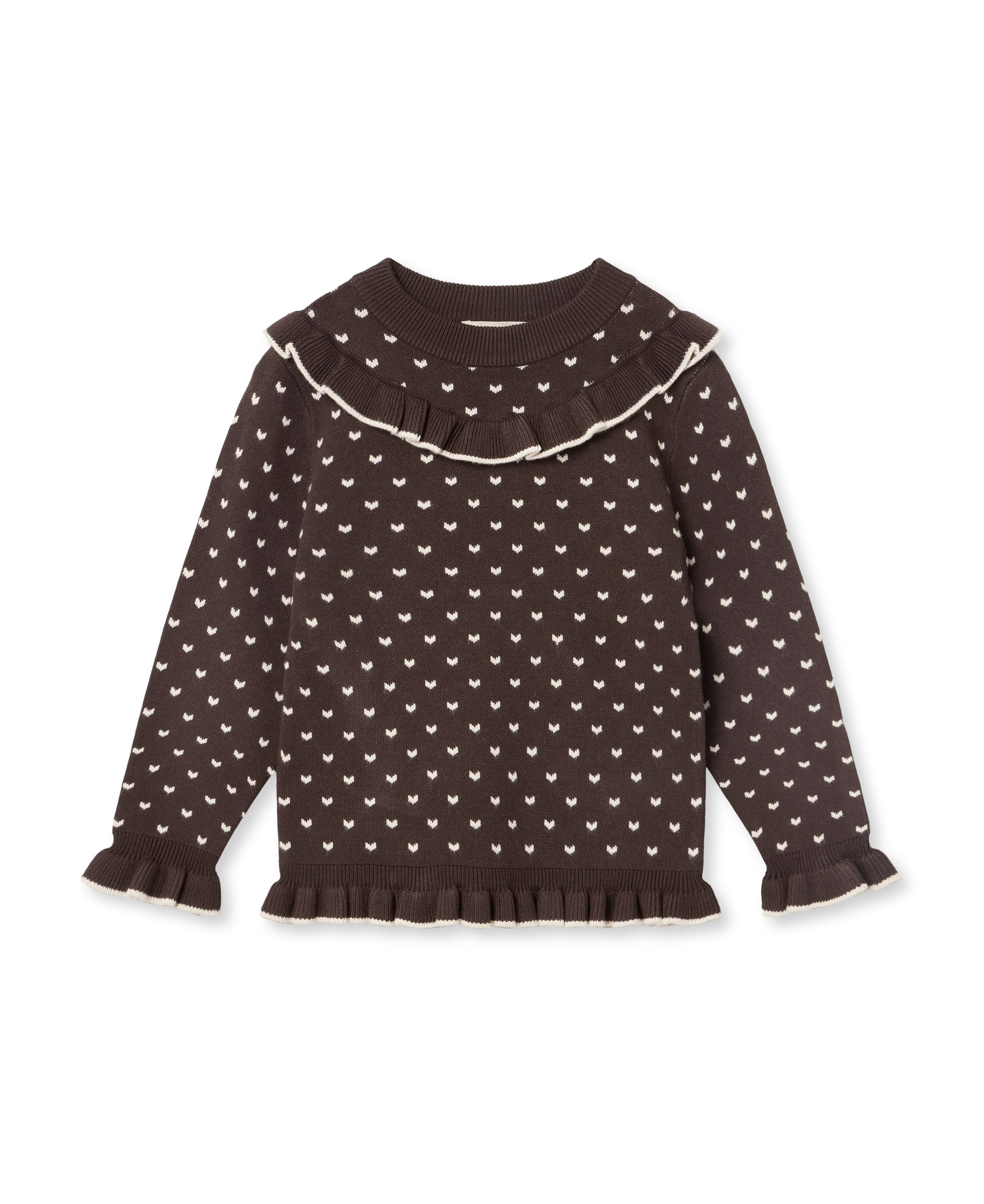 Fliink Fame Contrast Knitwear Blouse/Top Coffee Bean