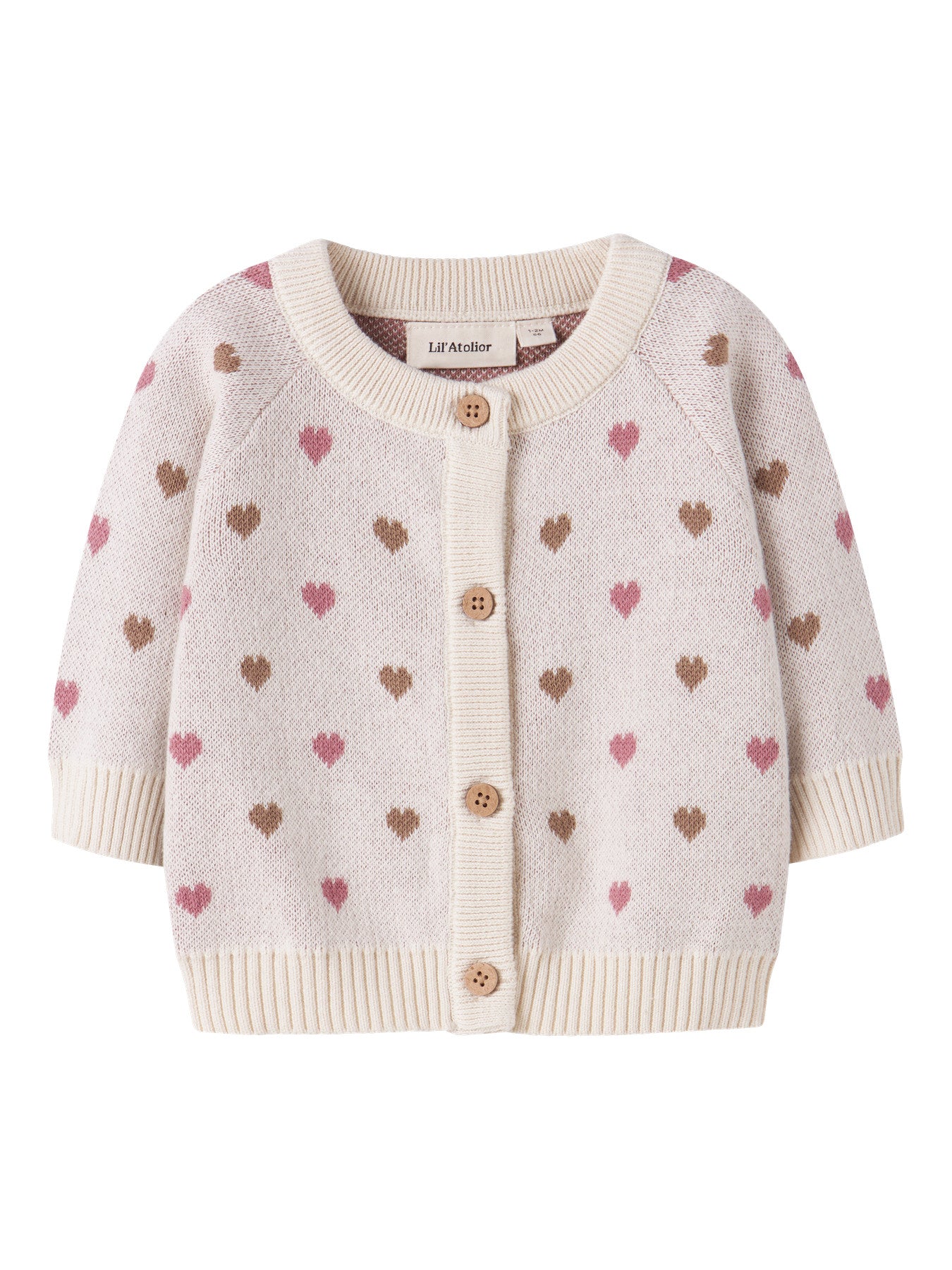 Lil Atelier Nbfsaran Ls Knit Heart Lil Cardigan