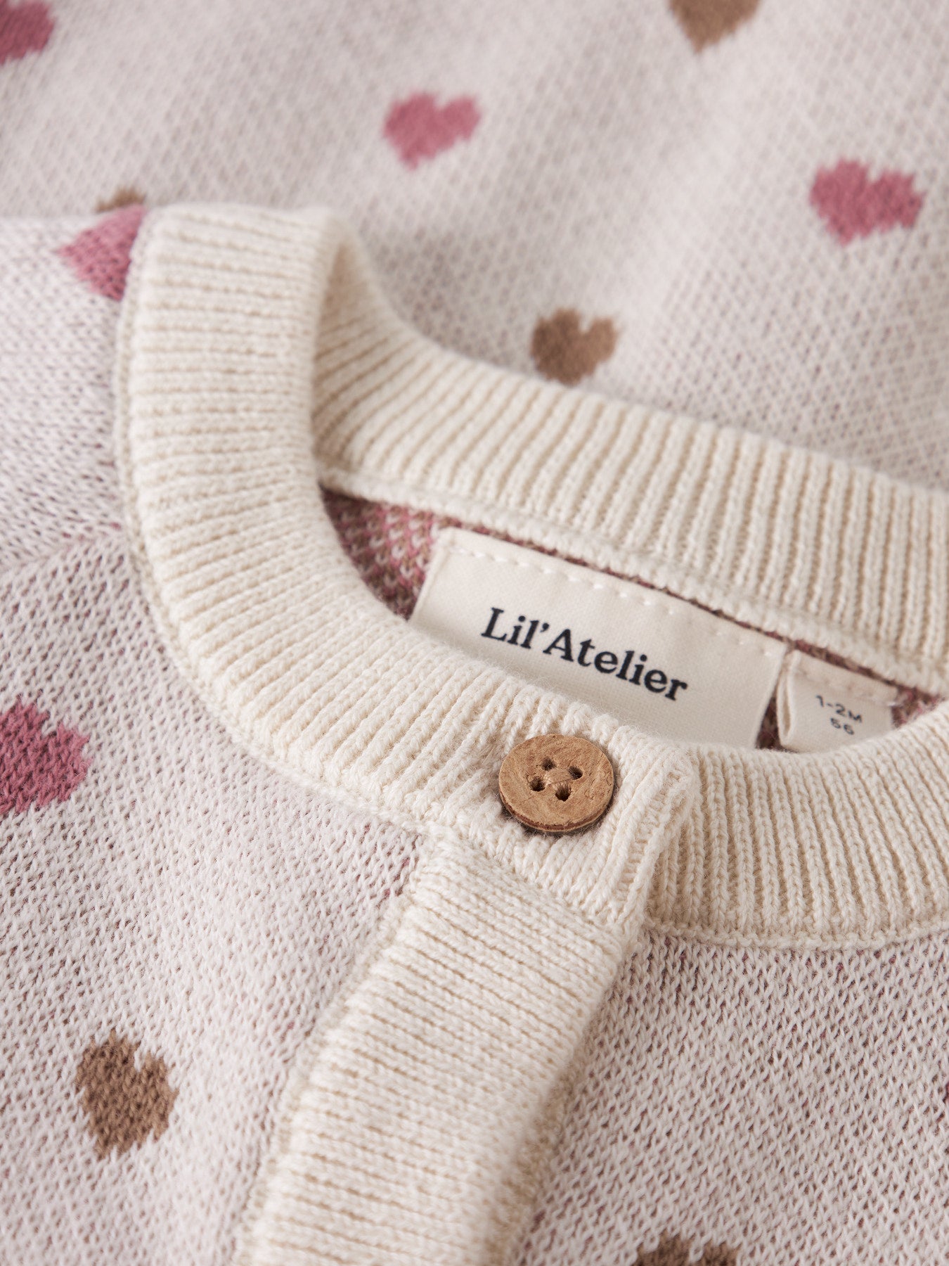 Lil Atelier Nbfsaran Ls Knit Heart Lil Cardigan