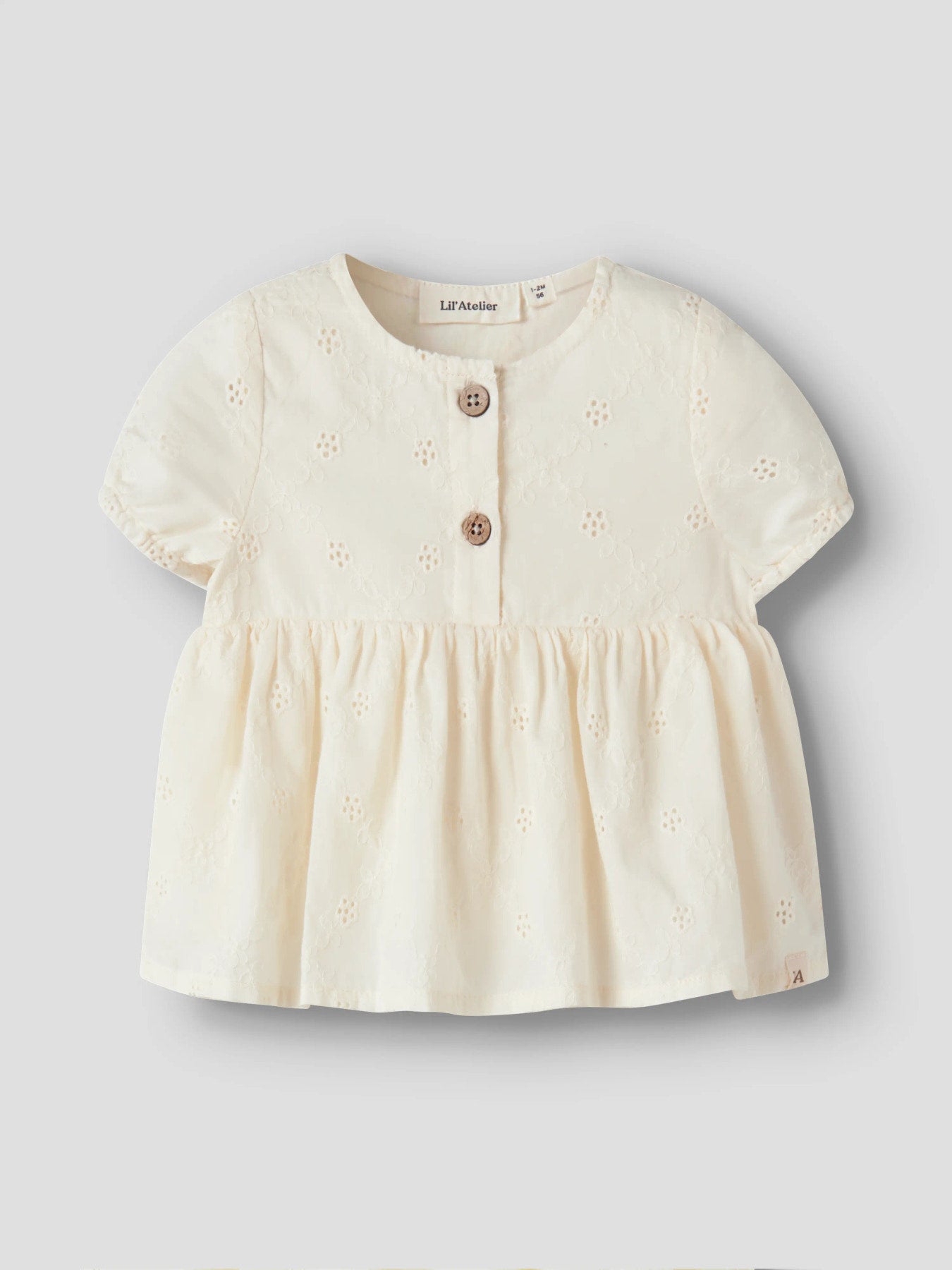 Lil Atelier Baby Tuniek Shirt Beige Brodery