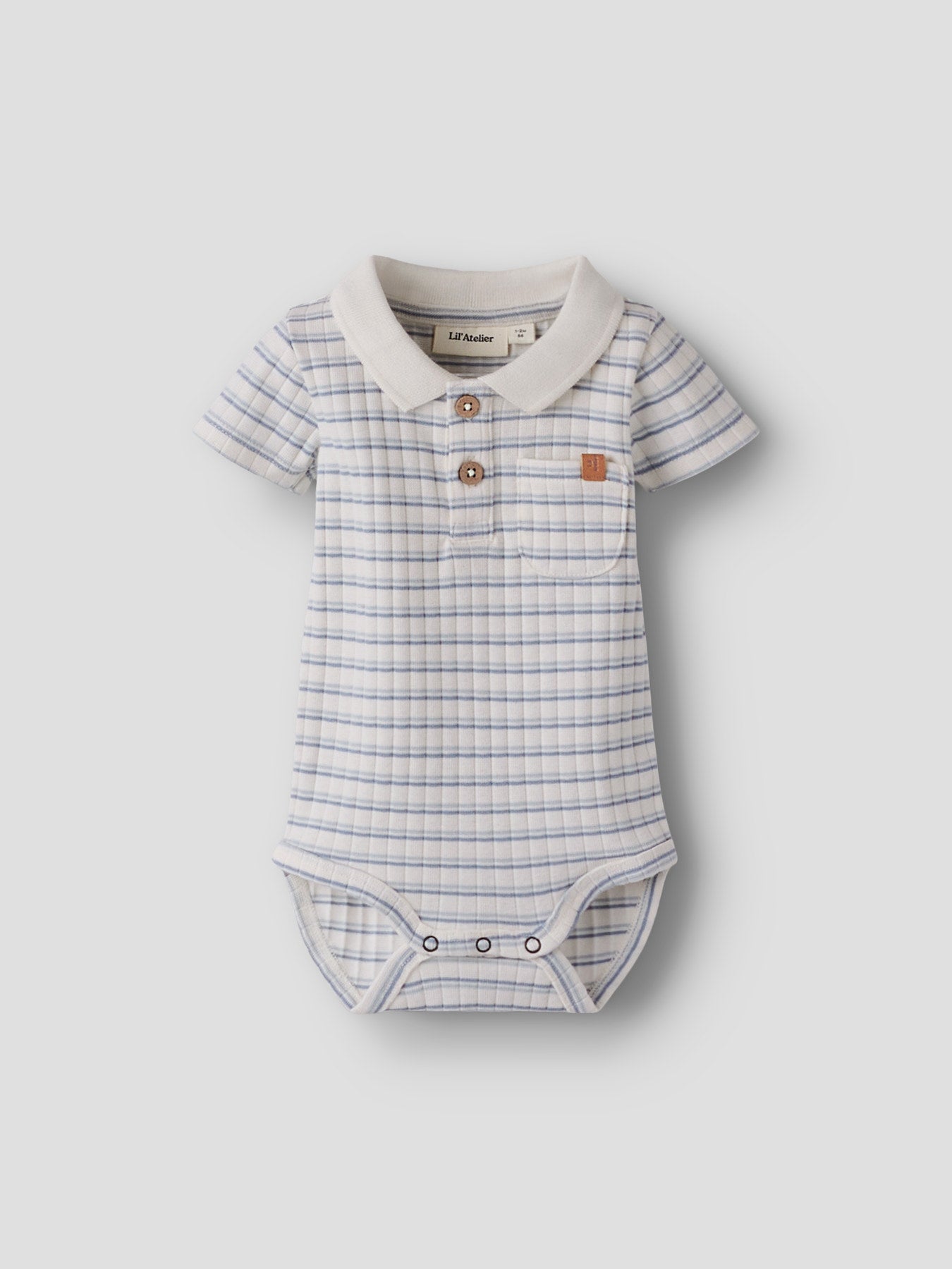 Lil Atelier Blue Baby Romper Korte mouw