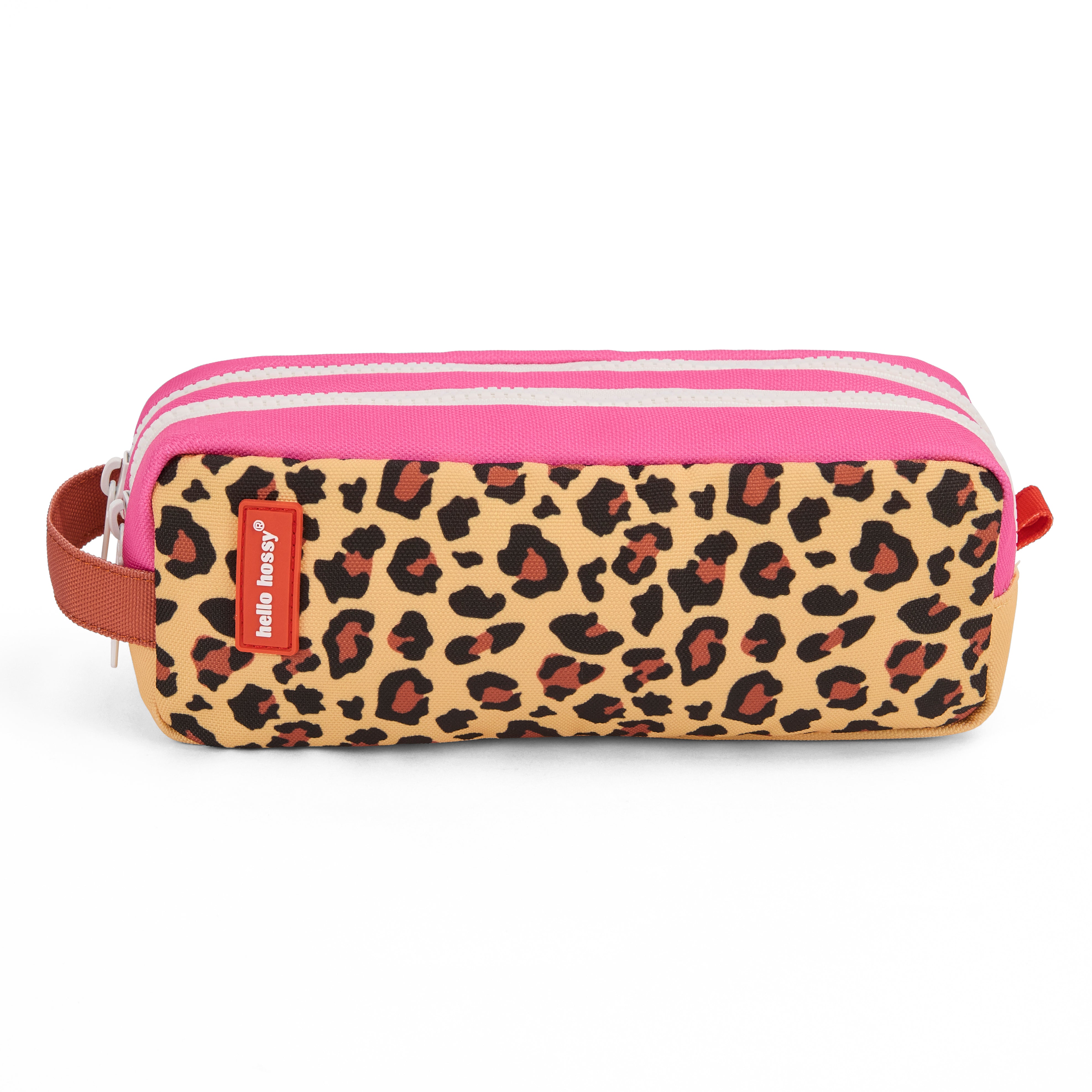 Hello Hossy School Etui Leopard Roze