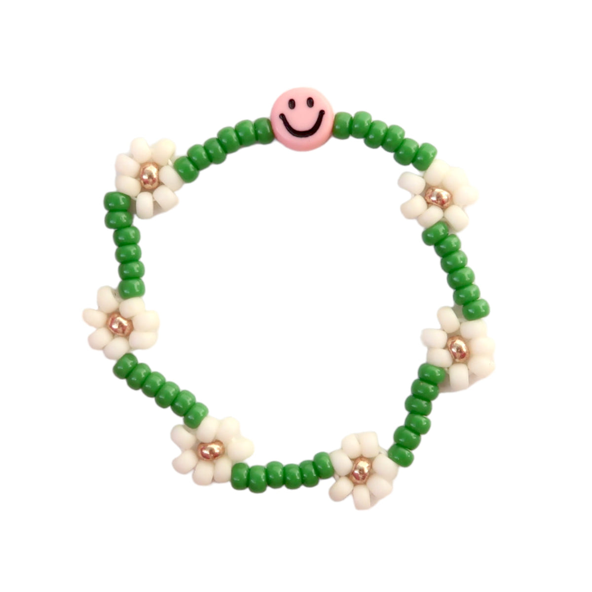 Love Issue Bracelet Daisy Smiley Green Ivory