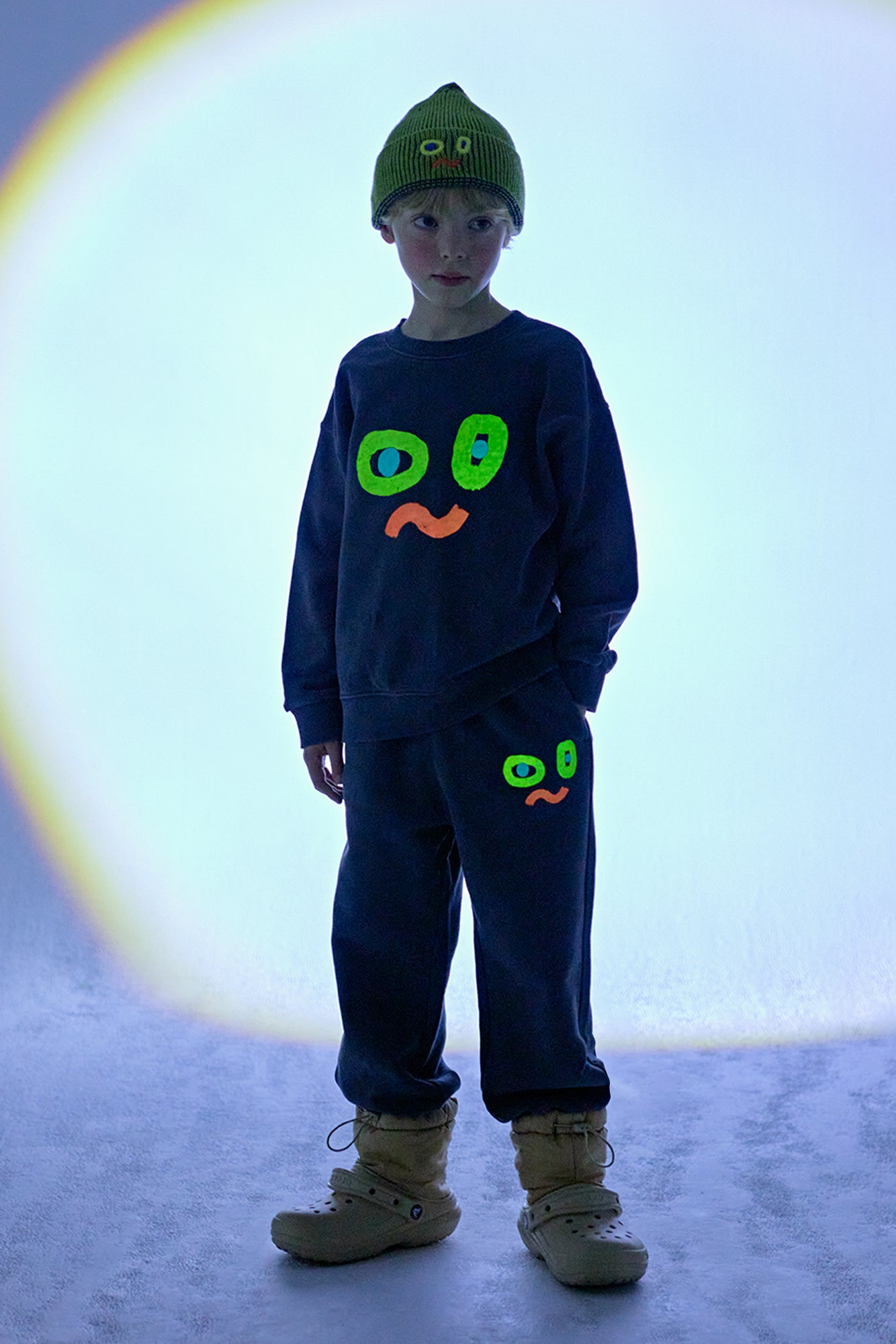 Jelly Mallow Catchy Face Sweatpants (Glow in the Dark)