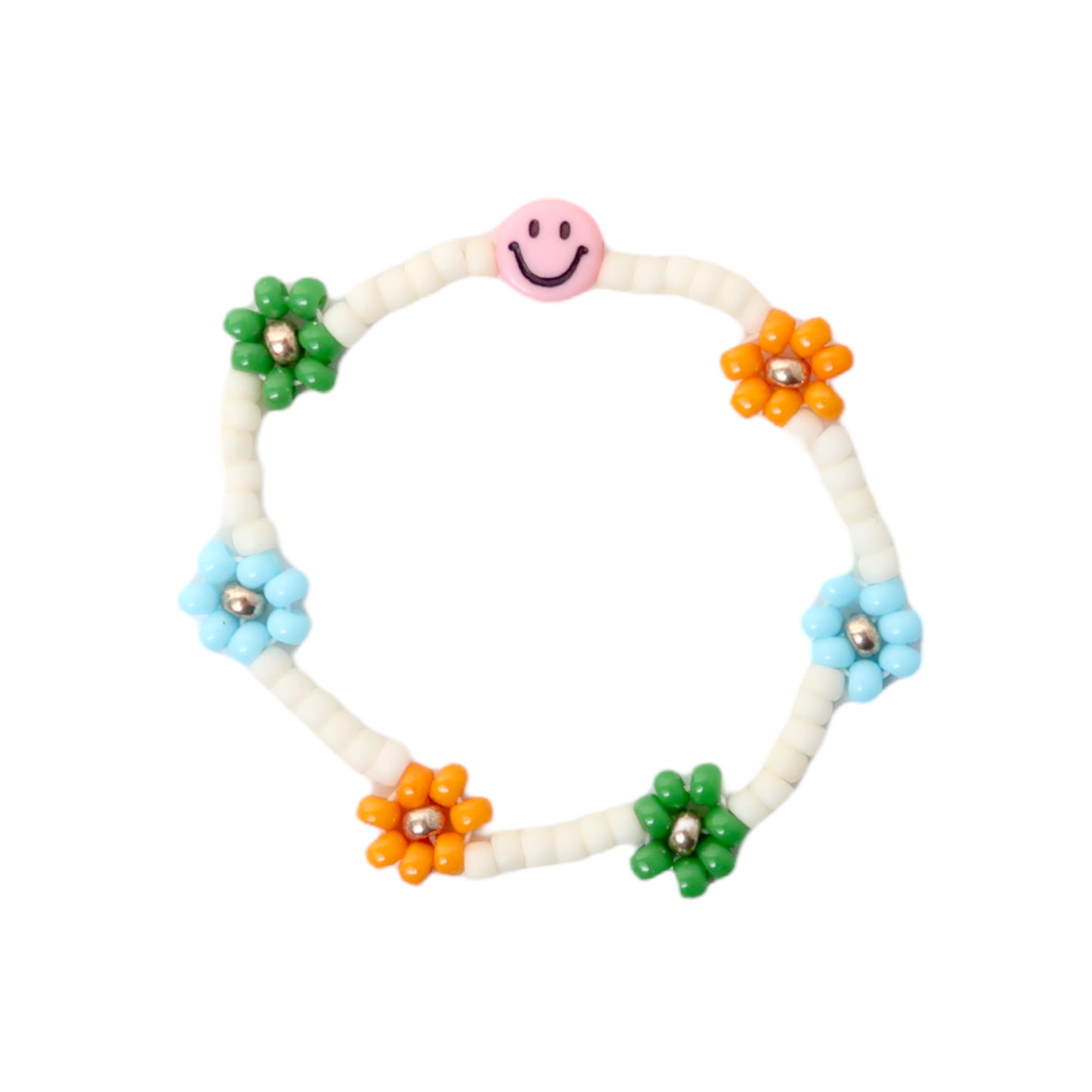 Love issue - Bracelet "Daisy" Smiley Green orange aqua blue