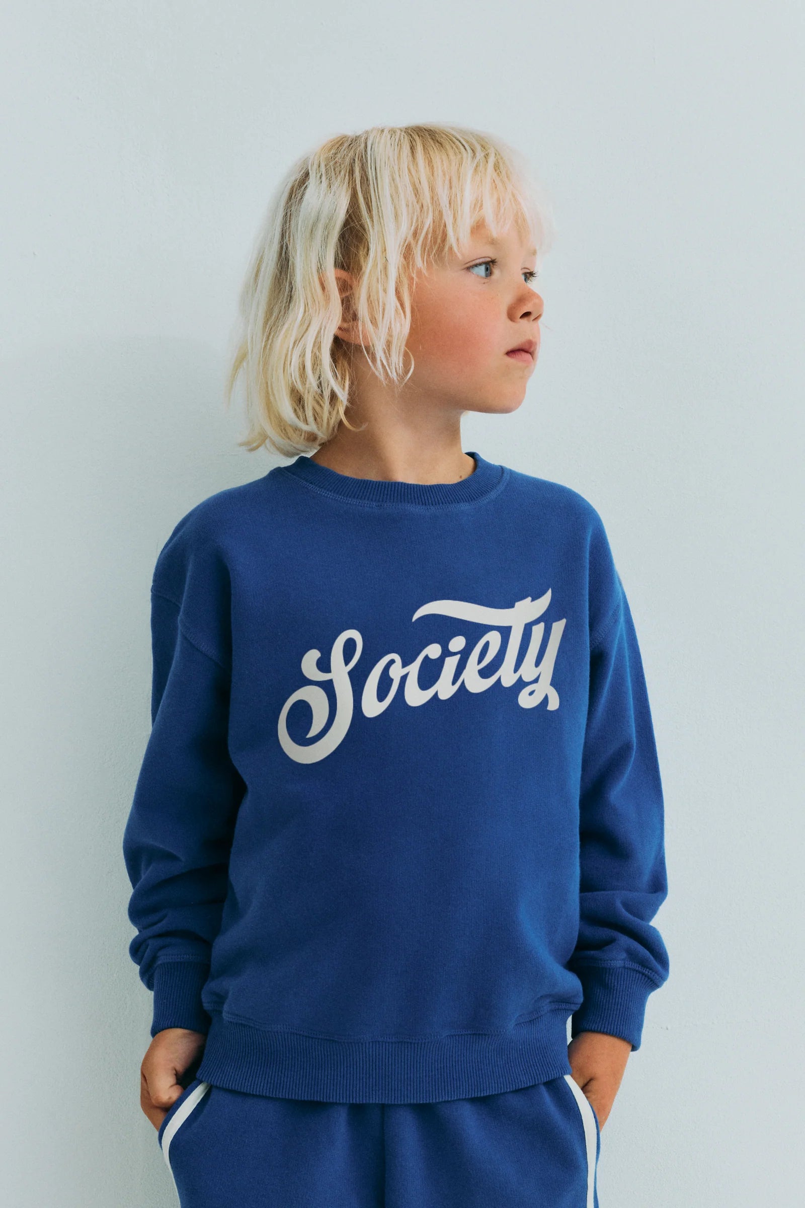 The New Society Sweatshirt Deep Sea Blue