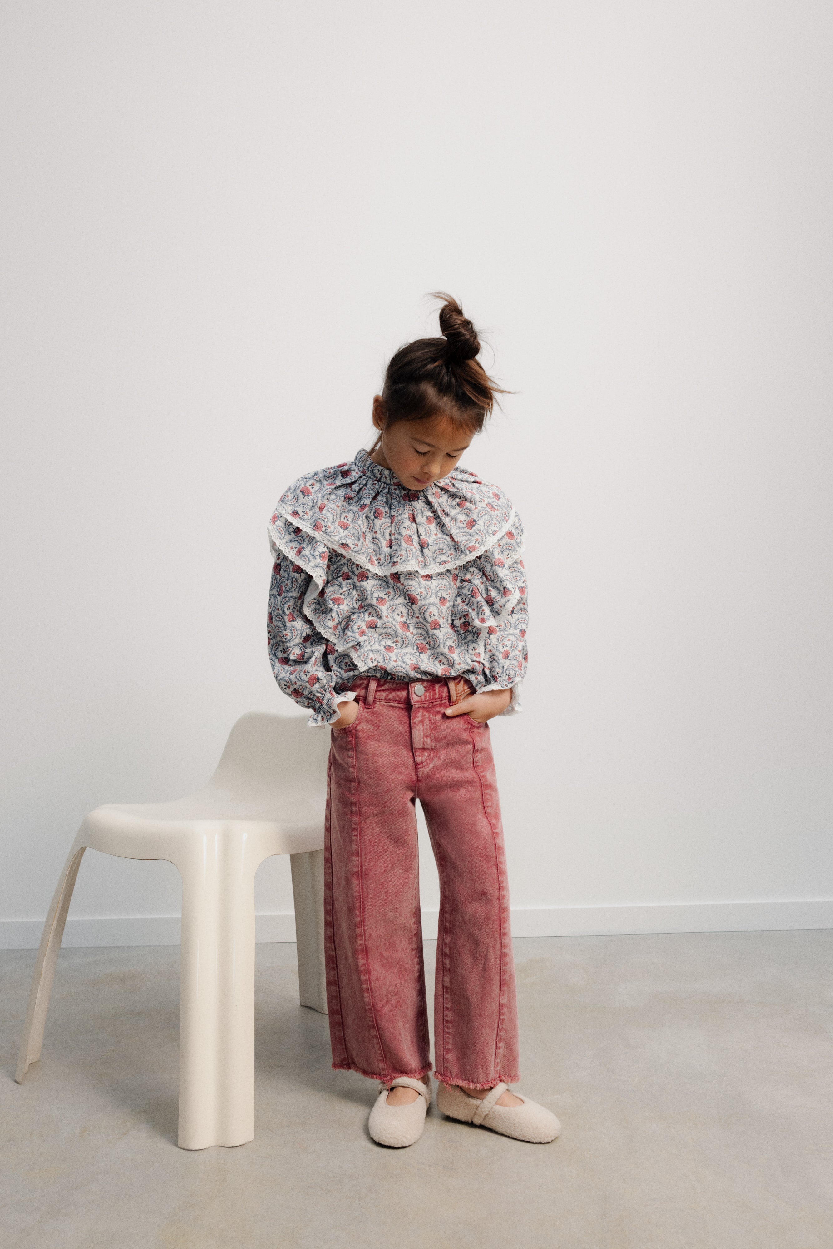 The New Society Denim Wide Leg Pants Winetasting
