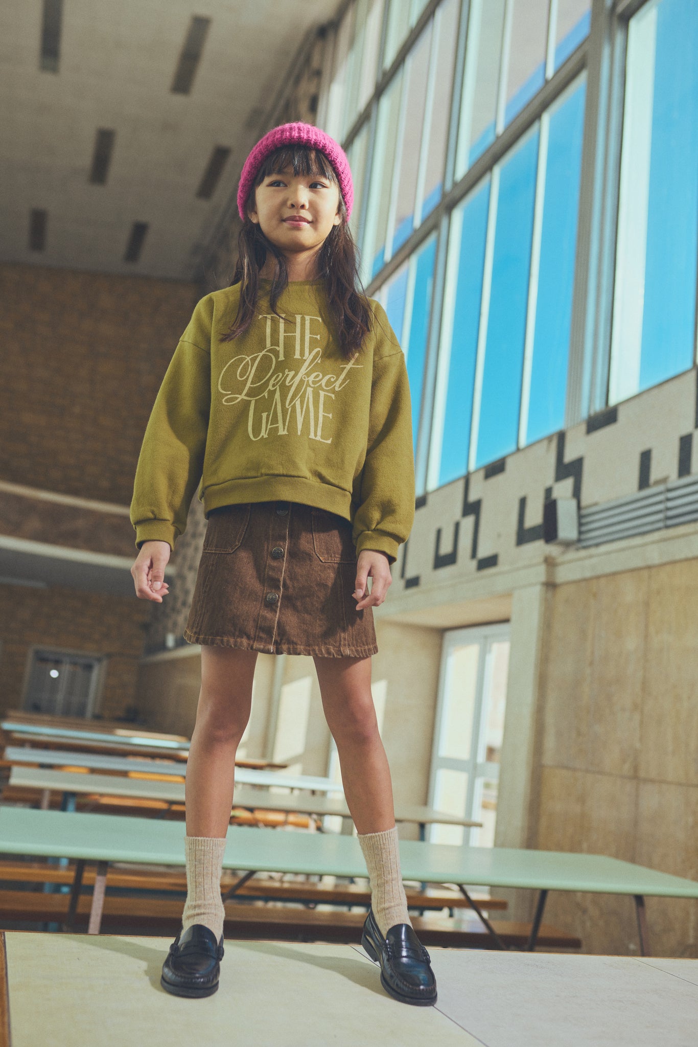 My Little Cozmo Modenak Brown-Washed Denim Skirt