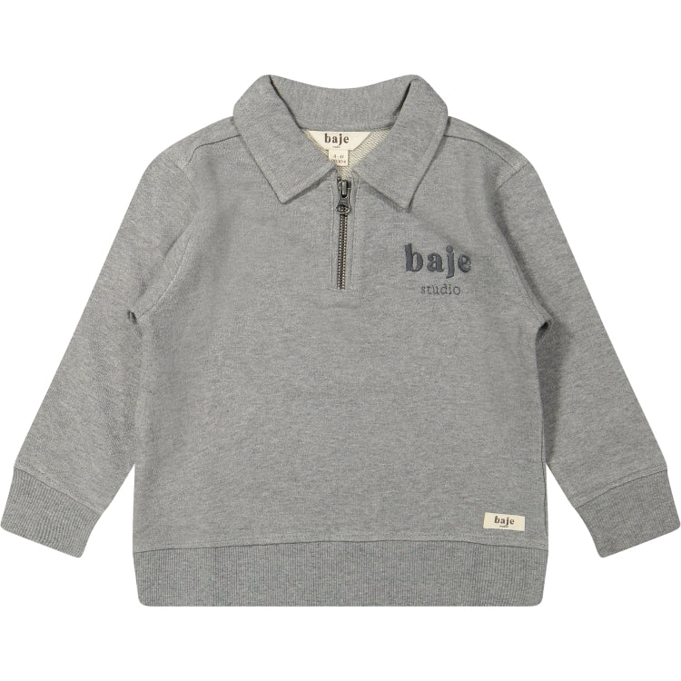 Baje Studio Morlon Polo Sweater Grey Melange