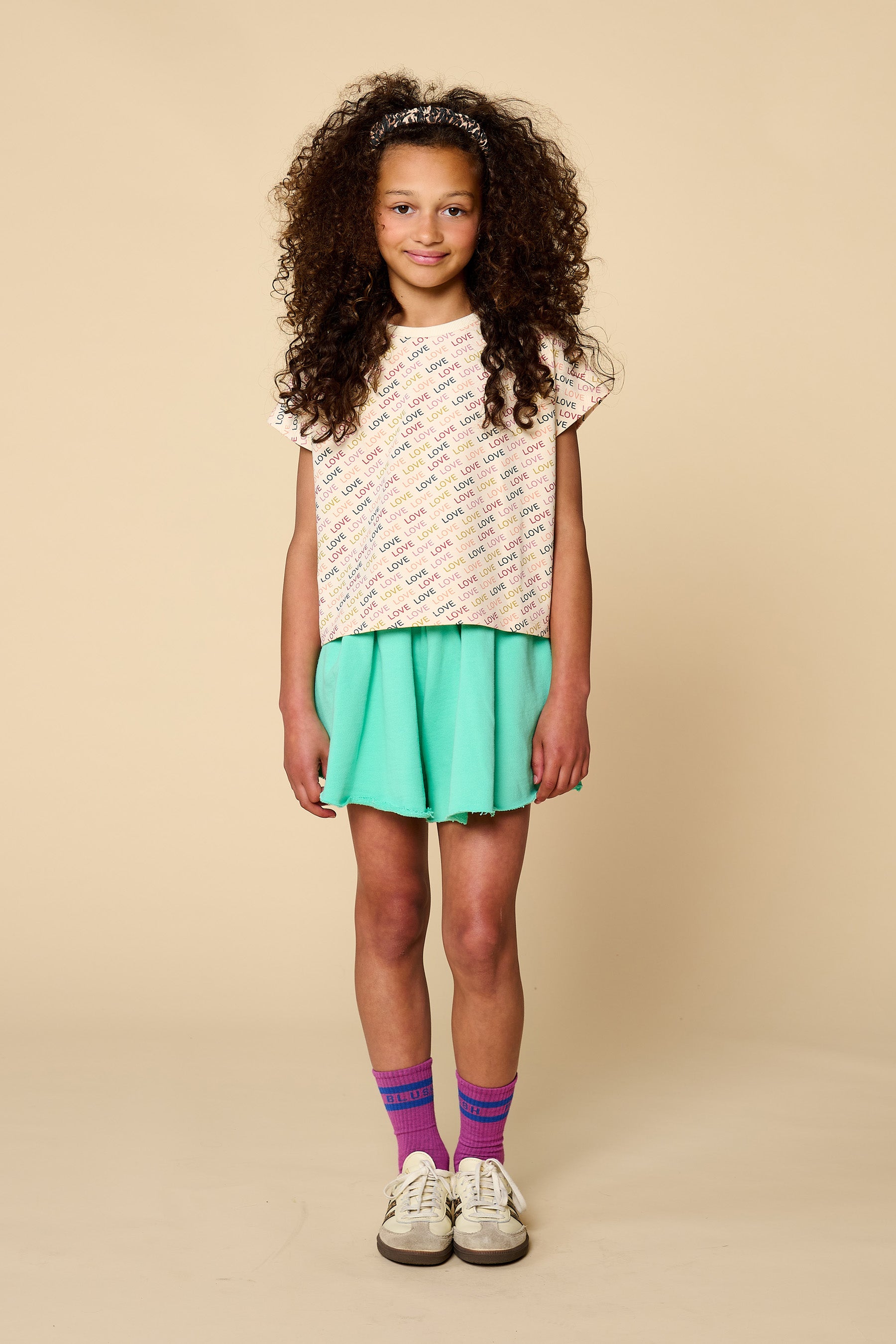 Petit Blush Simple T-shirt Love Text AOP