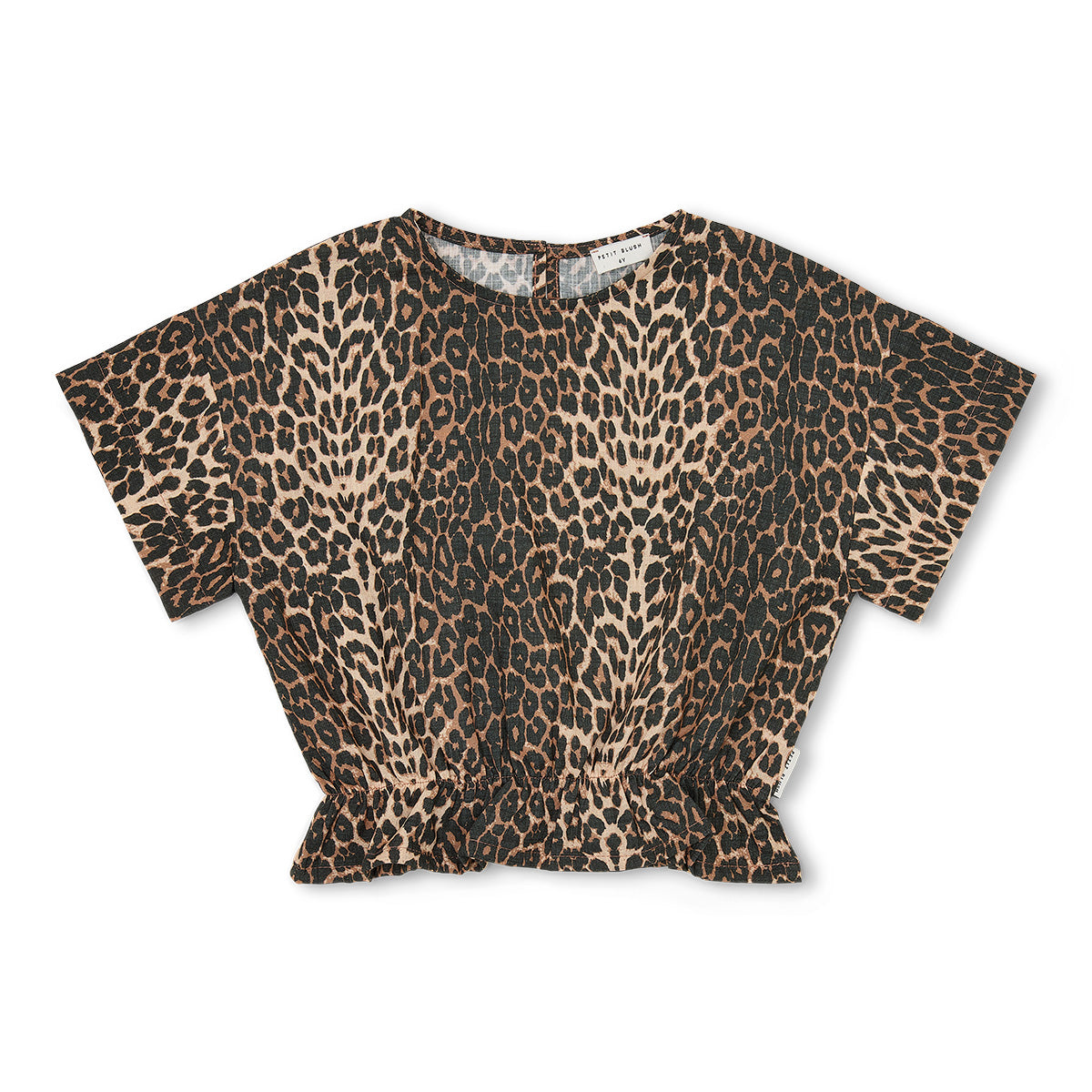 Petit Blush Blouse Elastic Waist Leopard