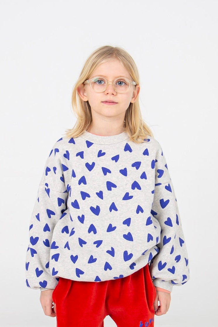 Lötiekids Sweatshirt Hearts All Over Light Grey Melange
