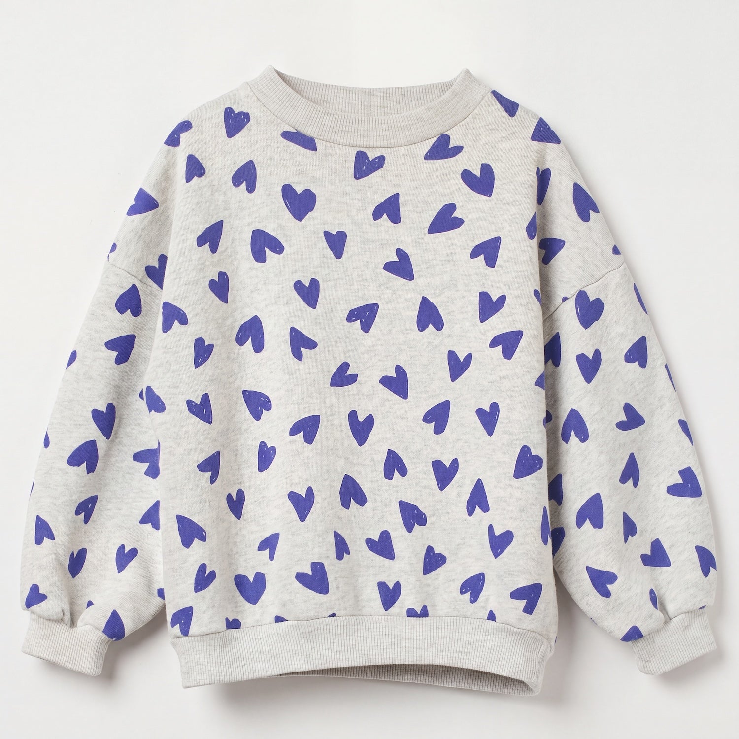 Lötiekids Sweatshirt Hearts All Over Light Grey Melange