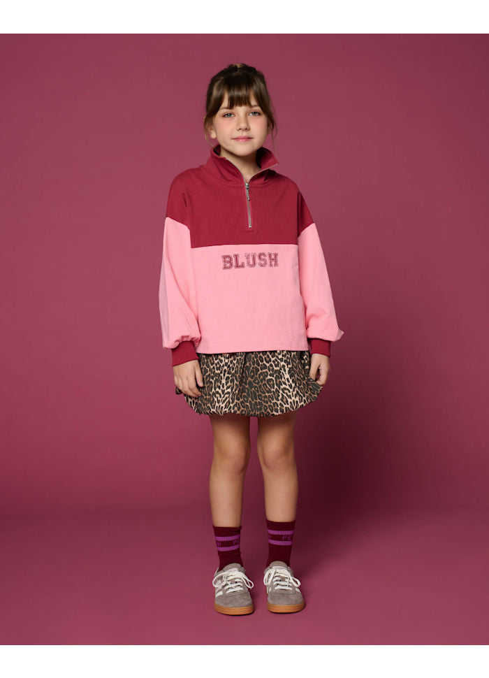 Petit Blush Ballon Skirt Leopard AOP