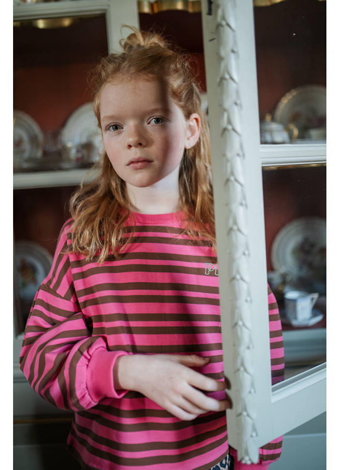 Petit Blush Easy Sweater Stripe Pink Brown