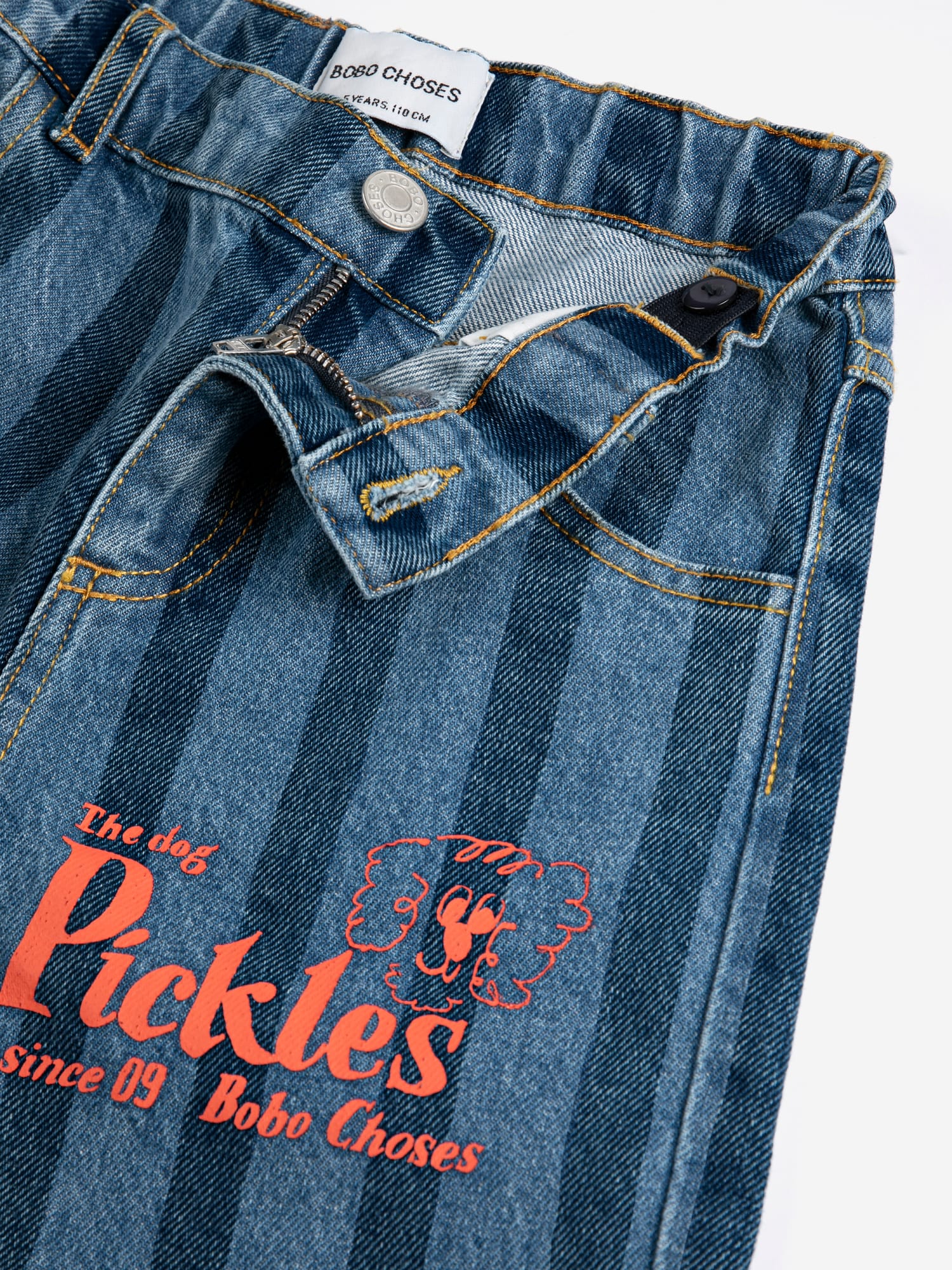 Bobo Choses Pickles The Dog Striped Denim Pants