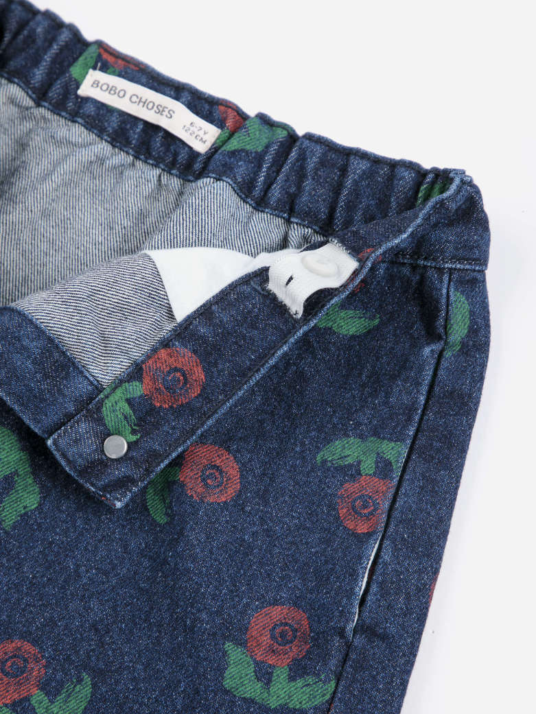 Bobo Choses Stamp Bloom Over Denim Skirt