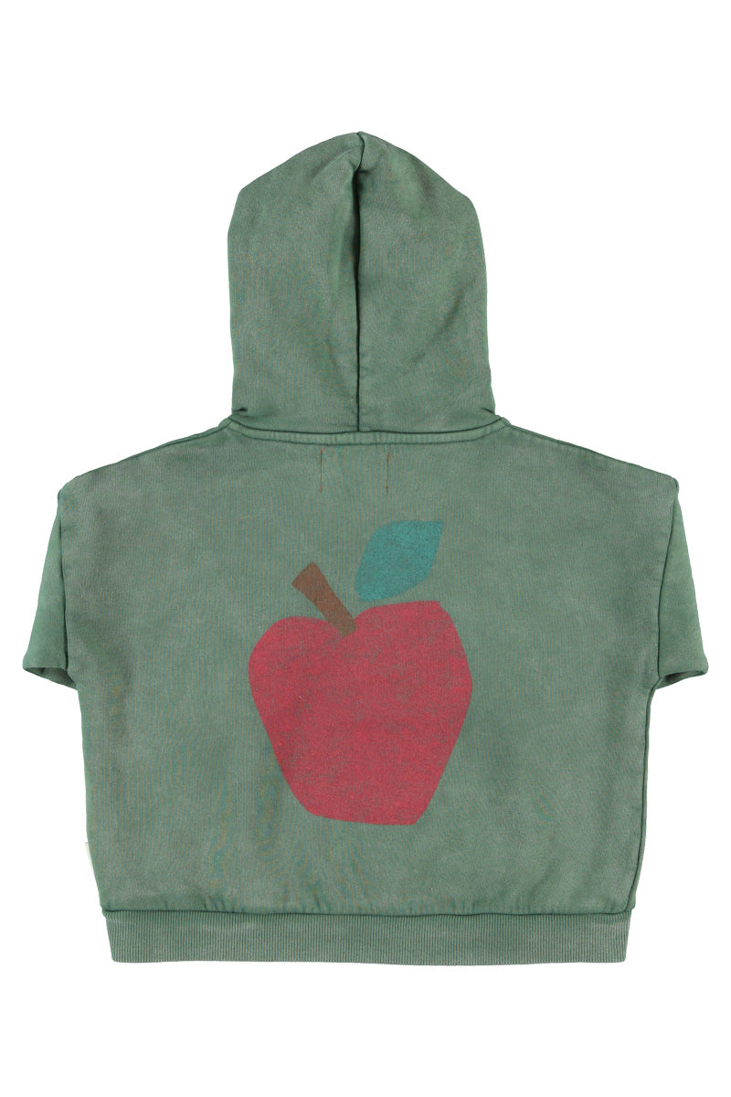 Piupiuchick Hoodie Green W/ Apple Print