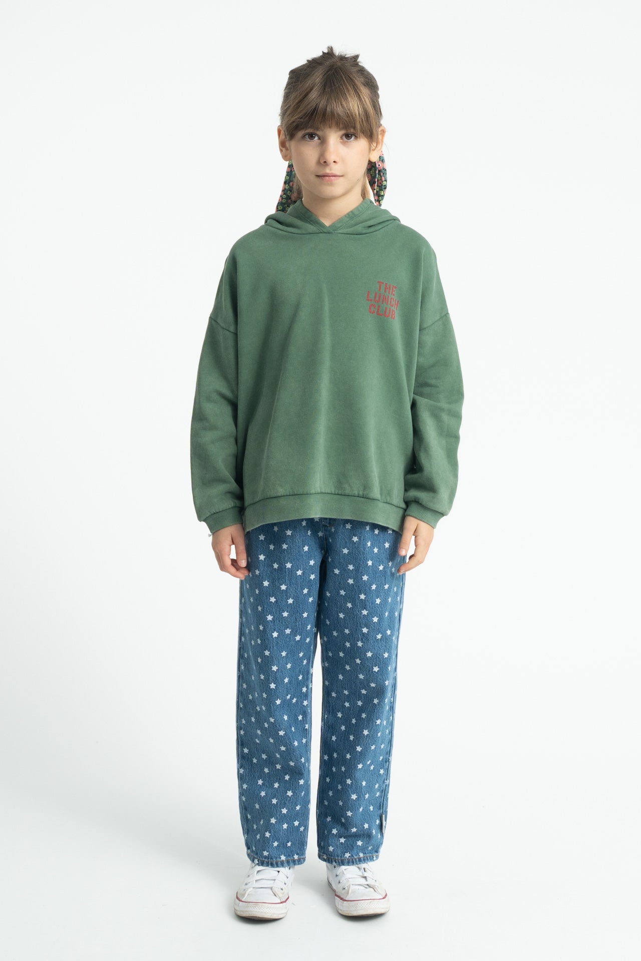 Piupiuchick Hoodie Green W/ Apple Print