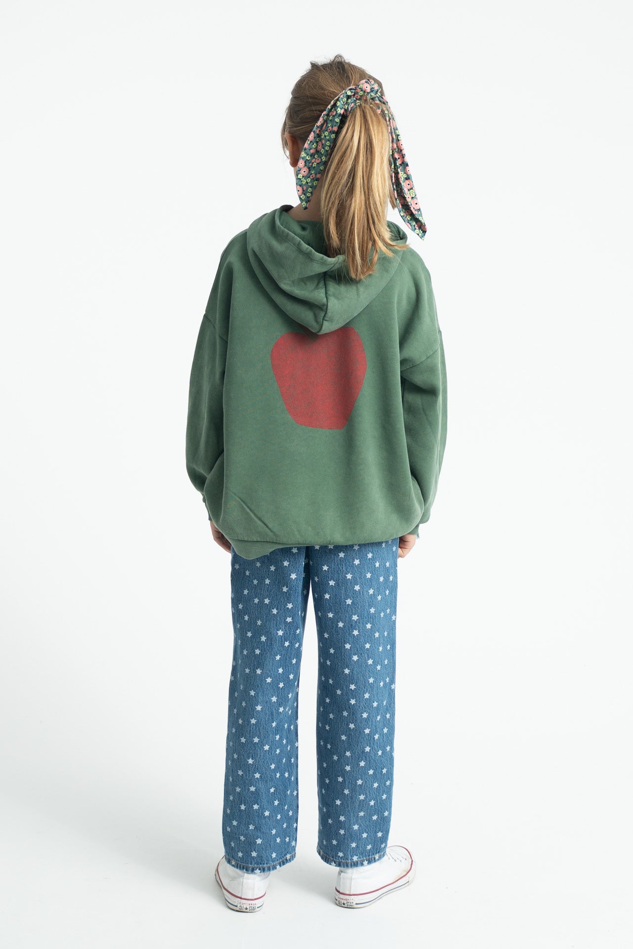 Piupiuchick Hoodie Green W/ Apple Print