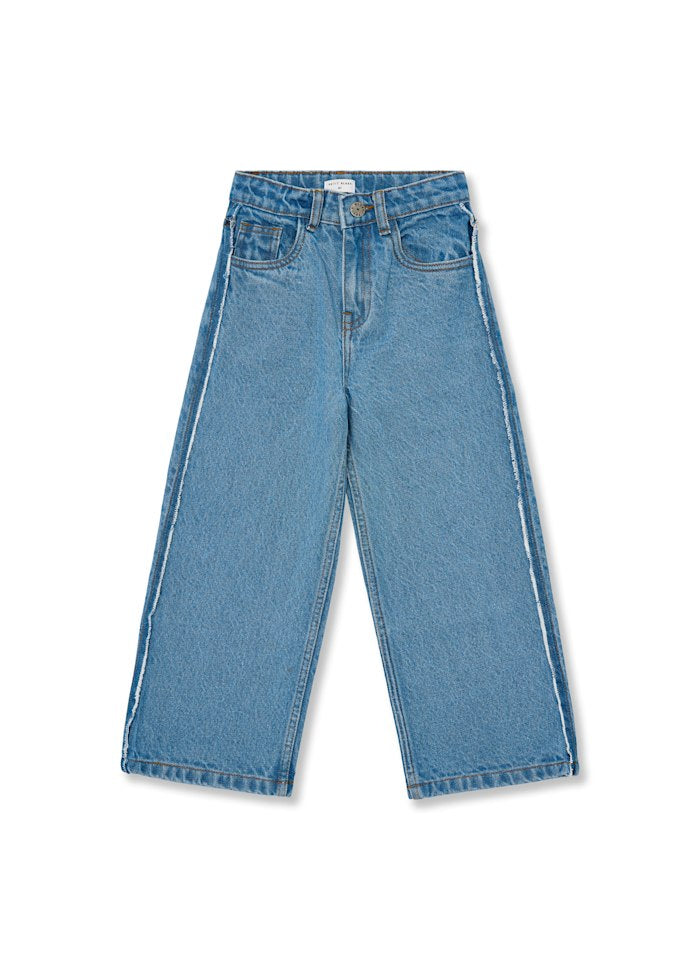 Petit Blush Wide Leg Jeans Mid Blue